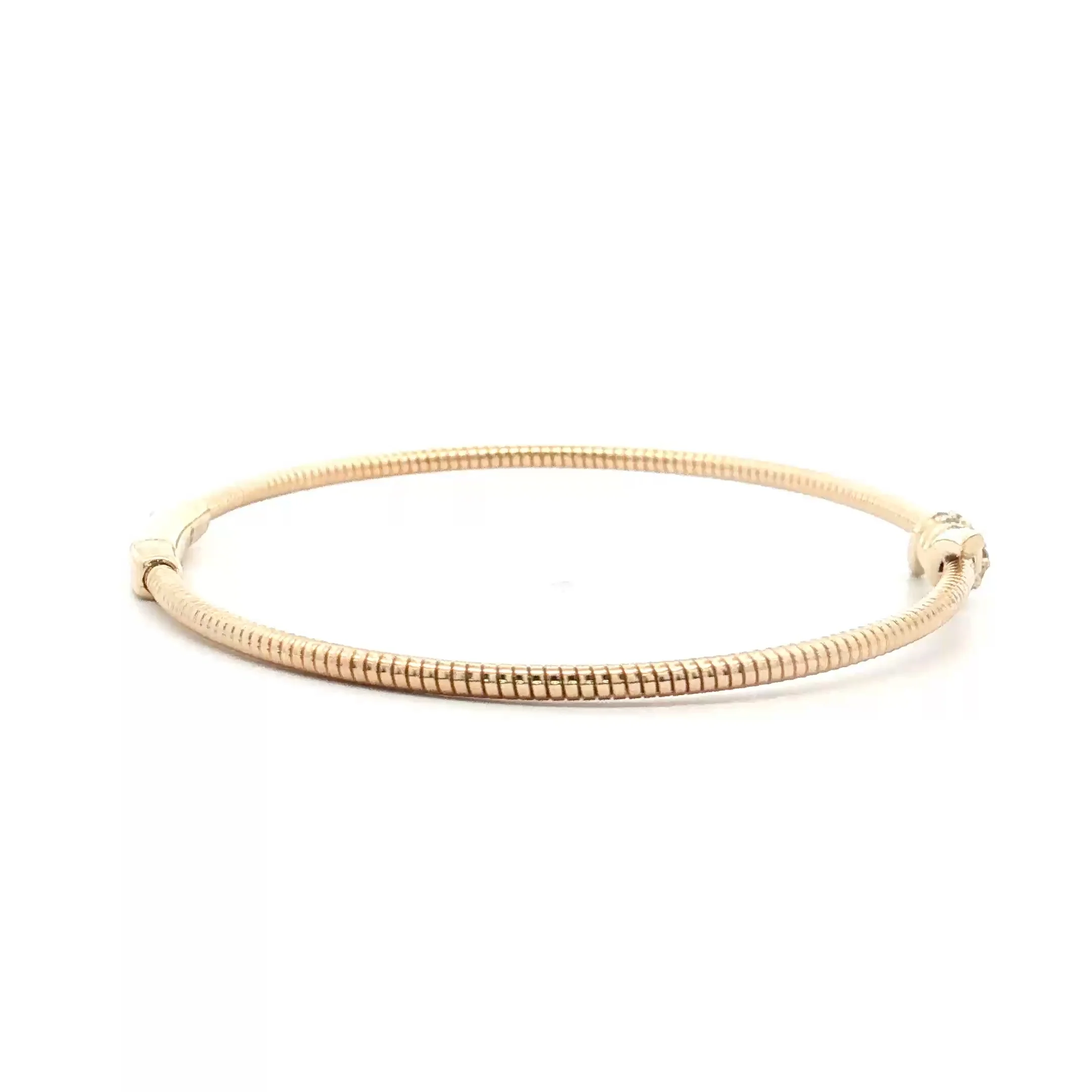 .22 Diamond Pave Bangle Bracelet 14k Rose Gold - Image 3