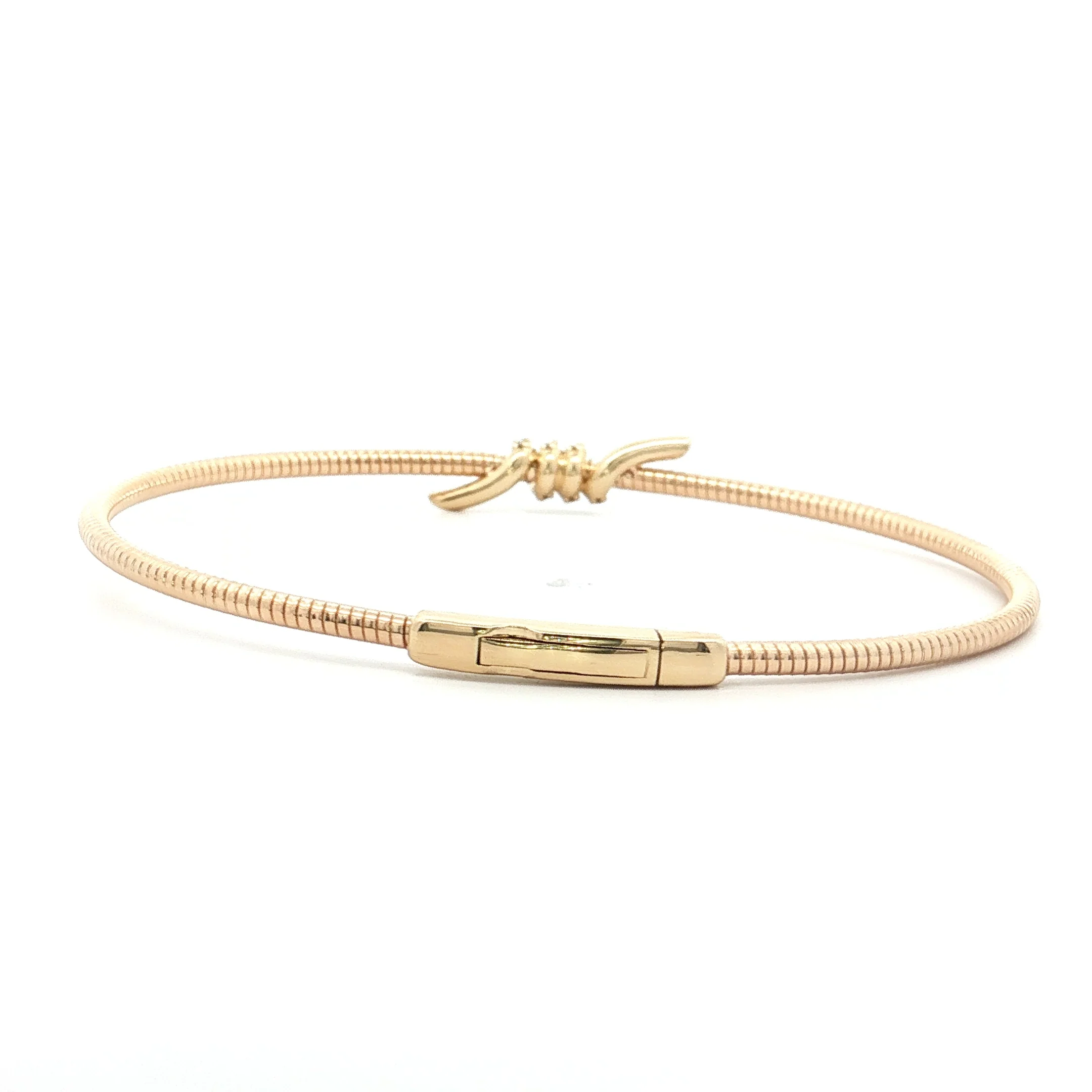 .22 Diamond Pave Bangle Bracelet 14k Rose Gold - Image 4