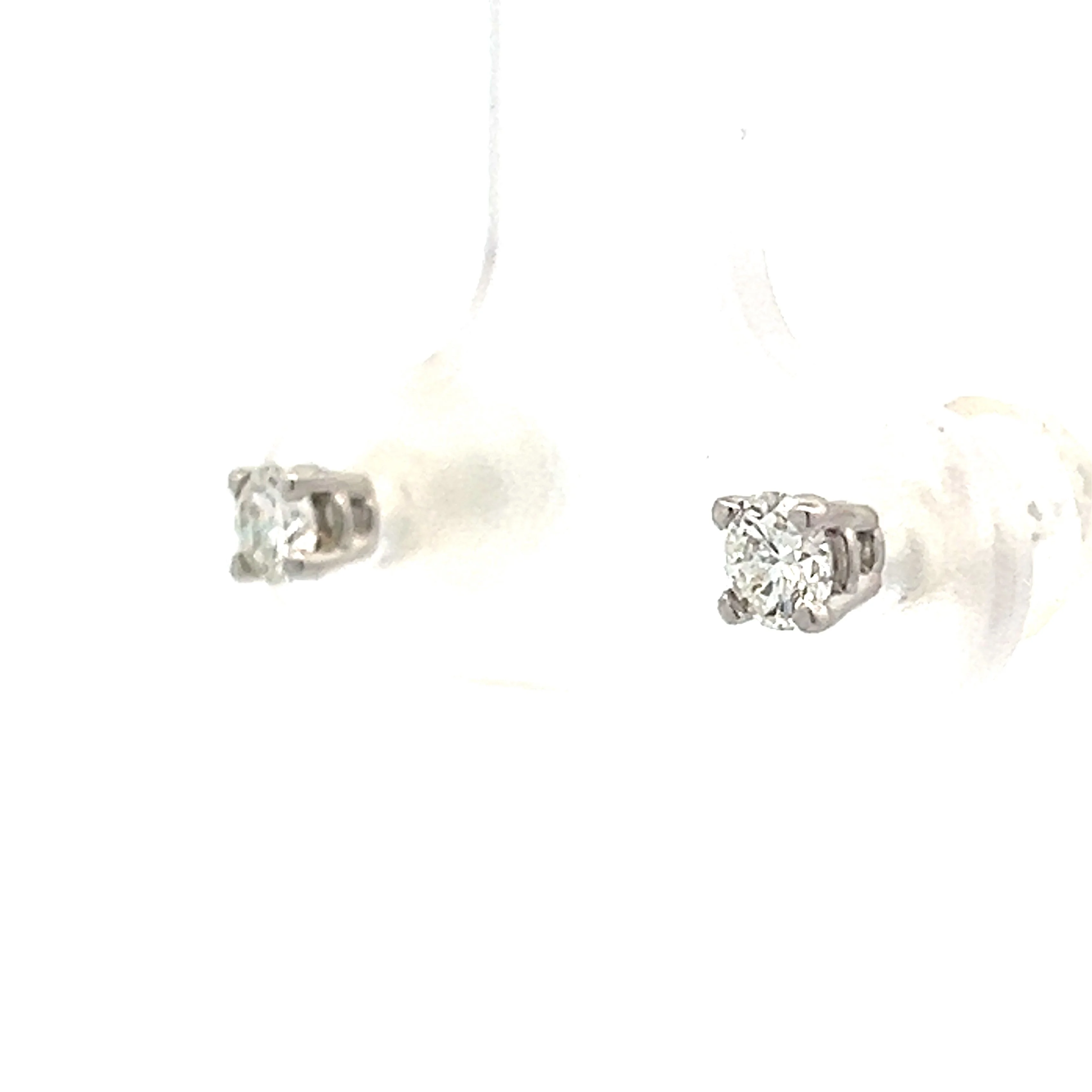 .22 Diamond Stud Earrings 14k White Gold - Image 2