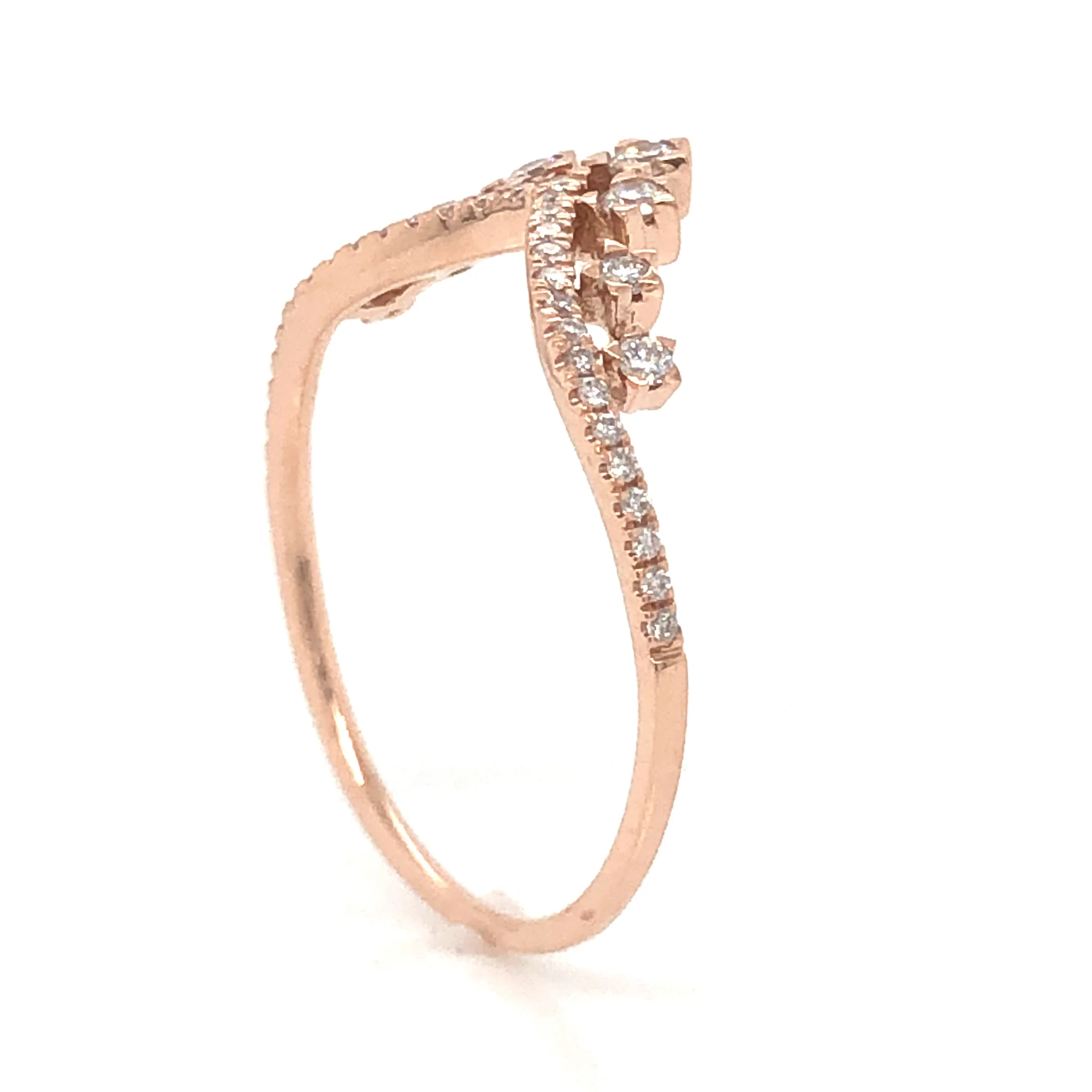.22 Diamond Tiara Wedding Band in 14k Rose Gold - Image 4