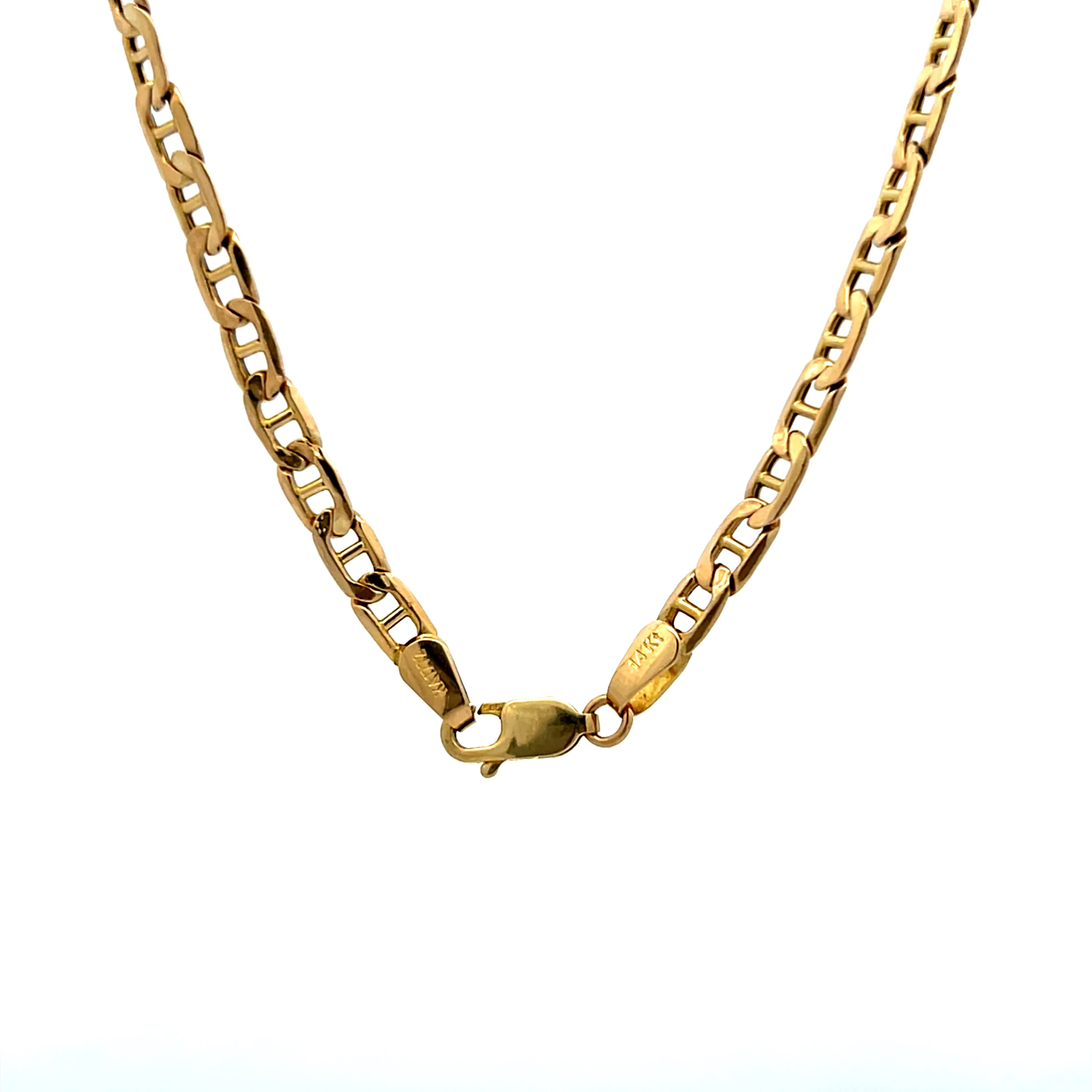22 Inch Anchor Link Chain Necklace in 14k Yellow Gold - Image 4