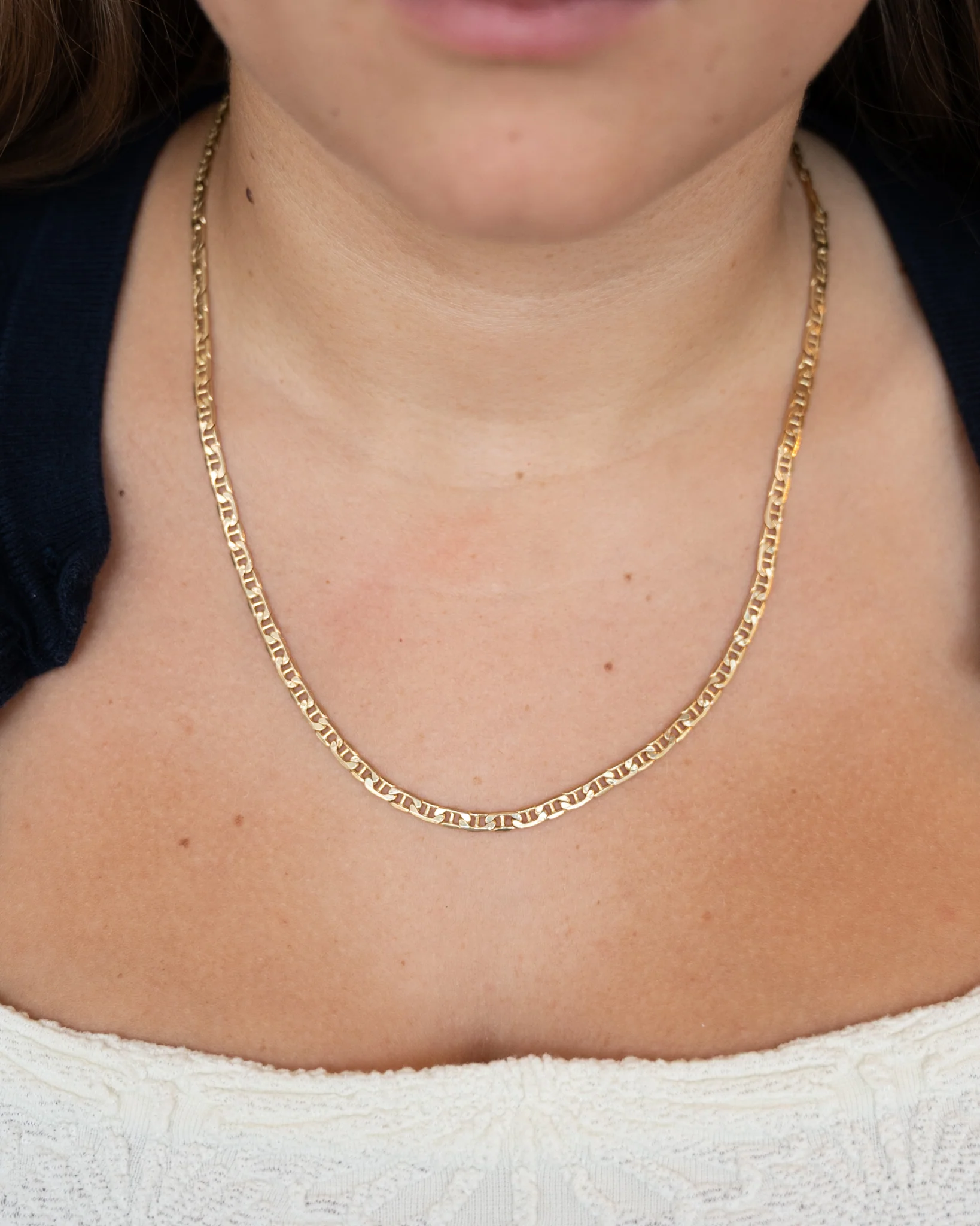 22 Inch Anchor Link Chain Necklace in 14k Yellow Gold - Image 6