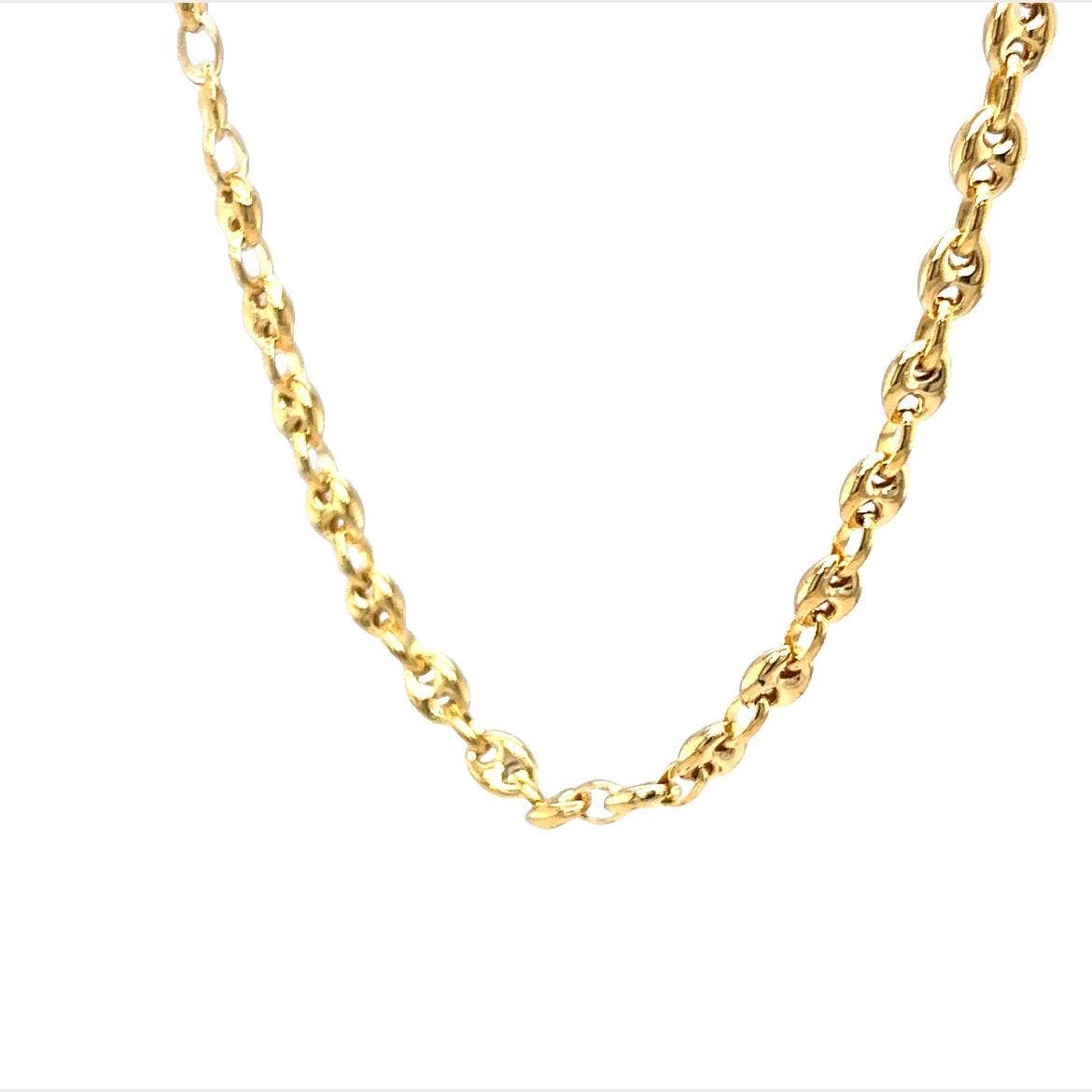 22 Inch Puffy Mariner Chain Necklace in 14k Yellow Gold - Image 2