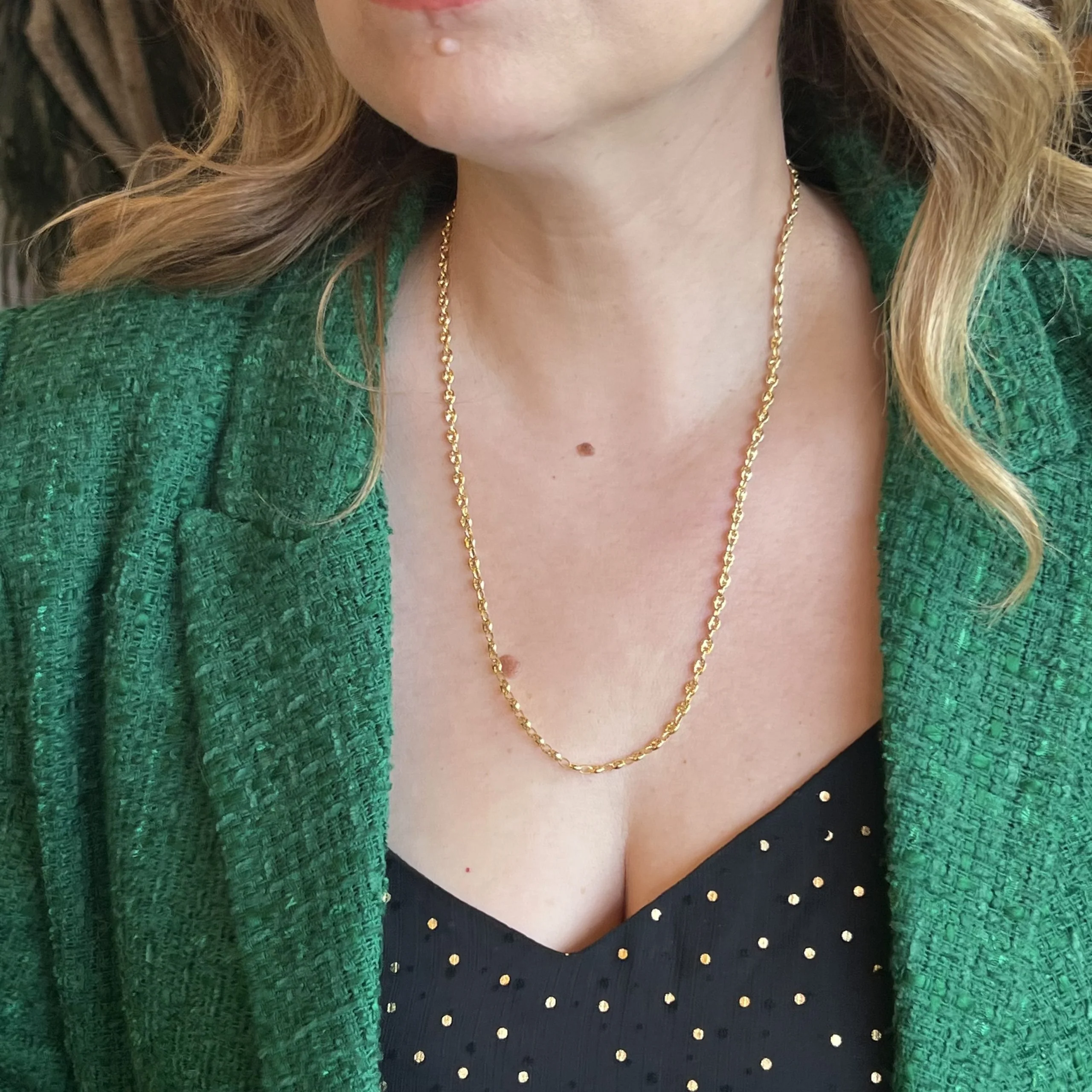 22 Inch Puffy Mariner Chain Necklace in 14k Yellow Gold - Image 4