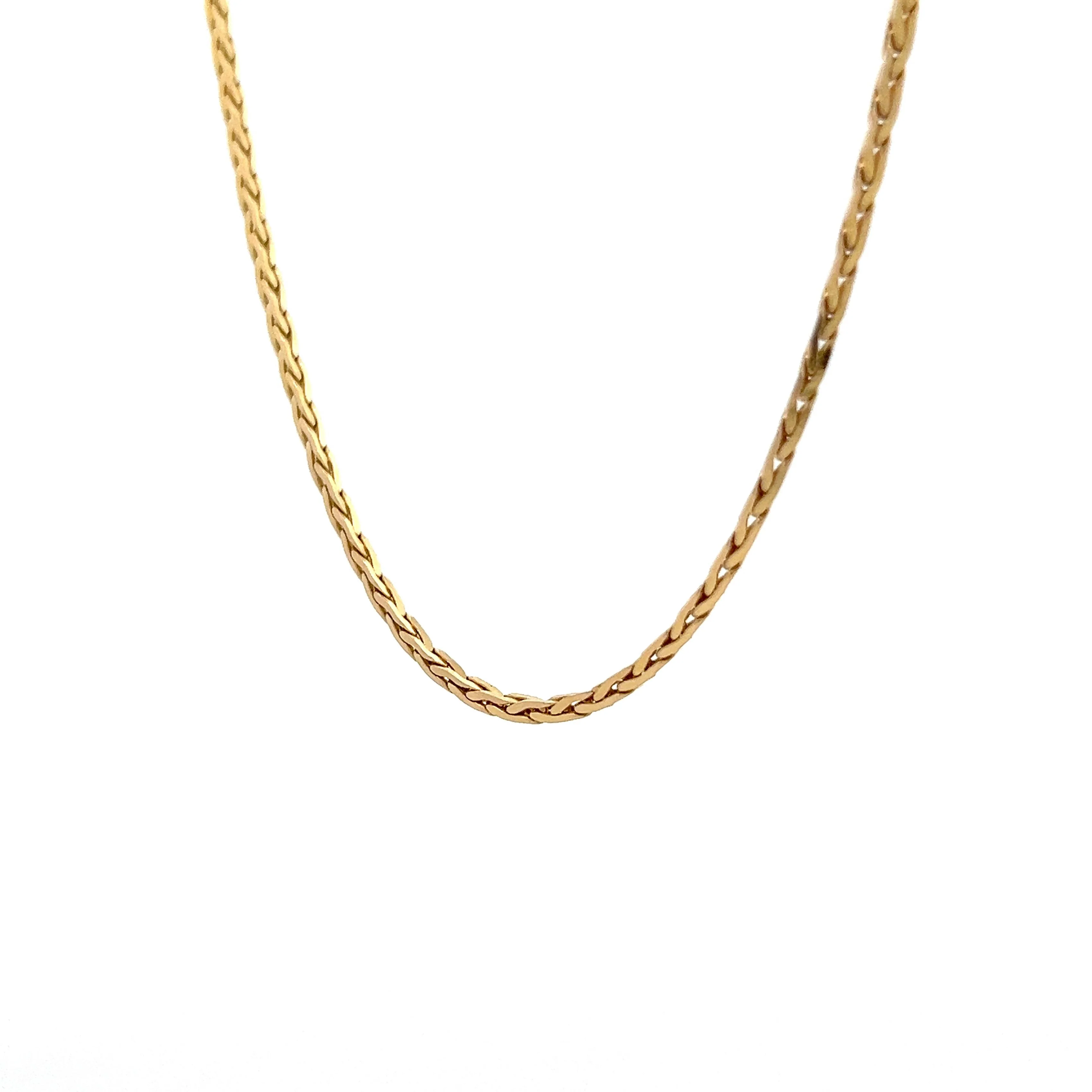 22 Inch Wheat Chain Necklace in 14k Yellow Gold - Image 2