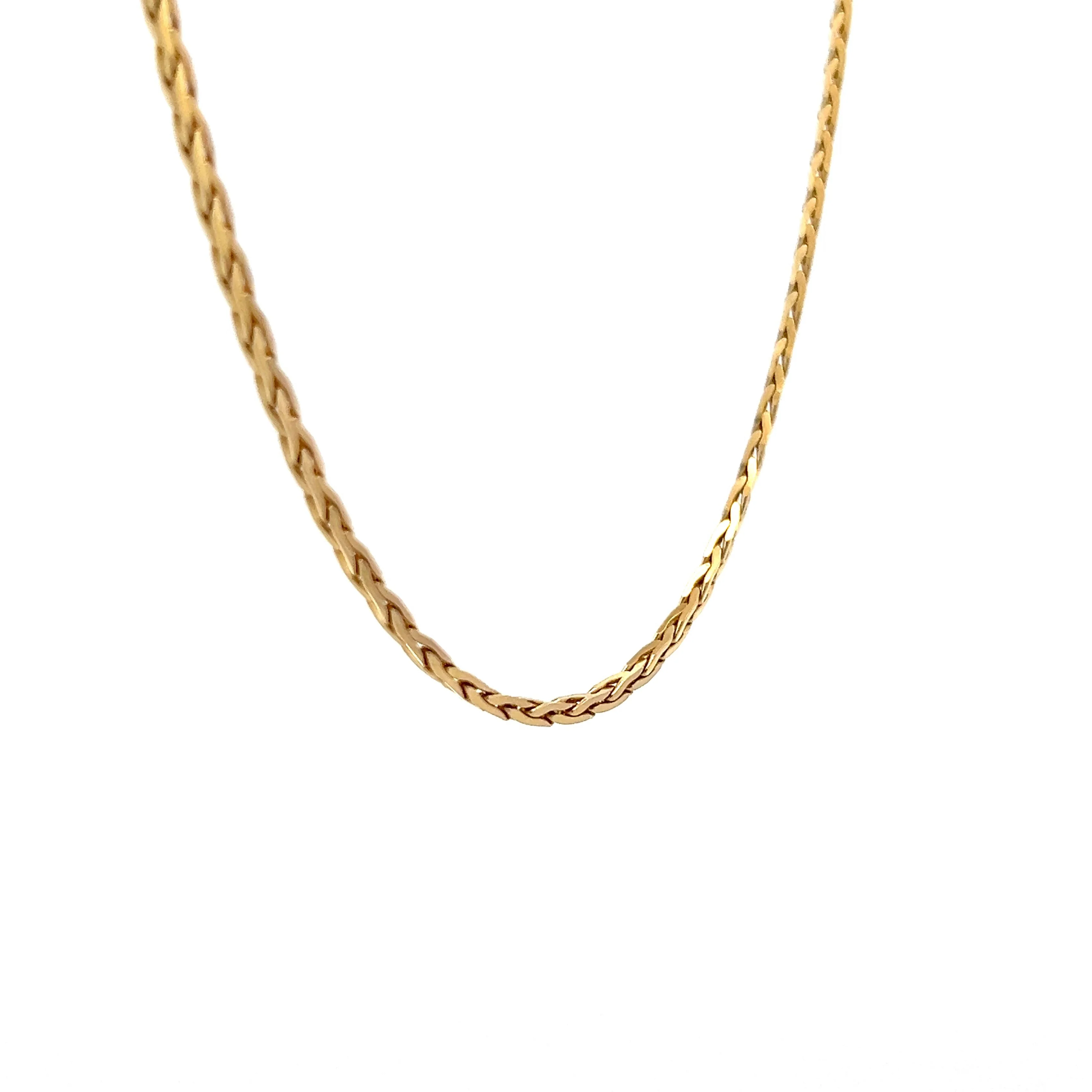 22 Inch Wheat Chain Necklace in 14k Yellow Gold - Image 3