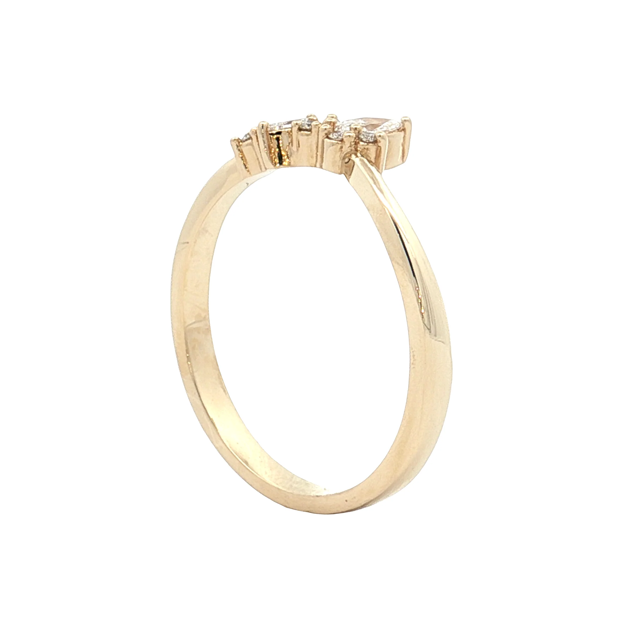 .22 Marquise & Round Diamond Wedding Band 14k - Image 5