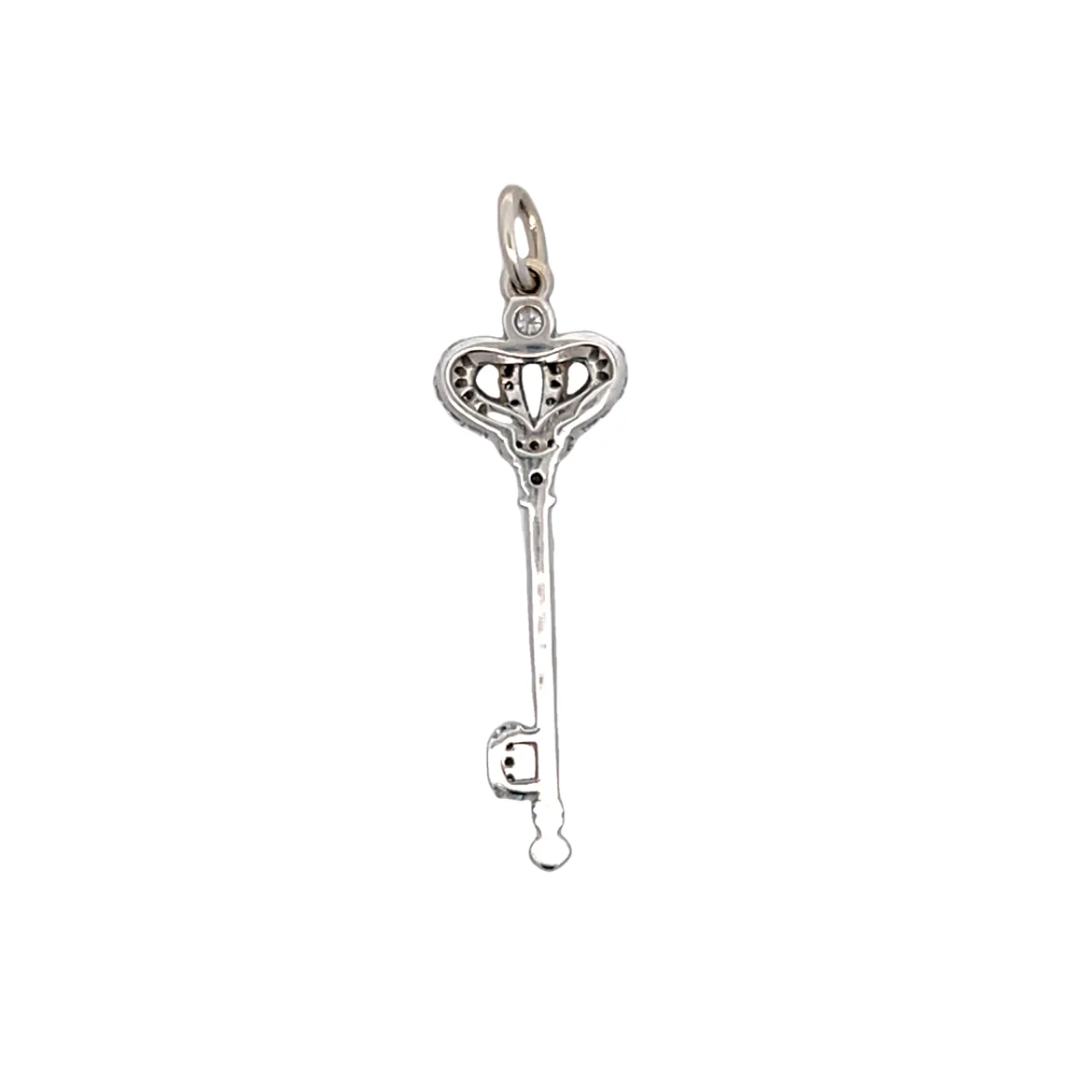.22 Modern Crown Key Pendant Charm in 14k - Image 2