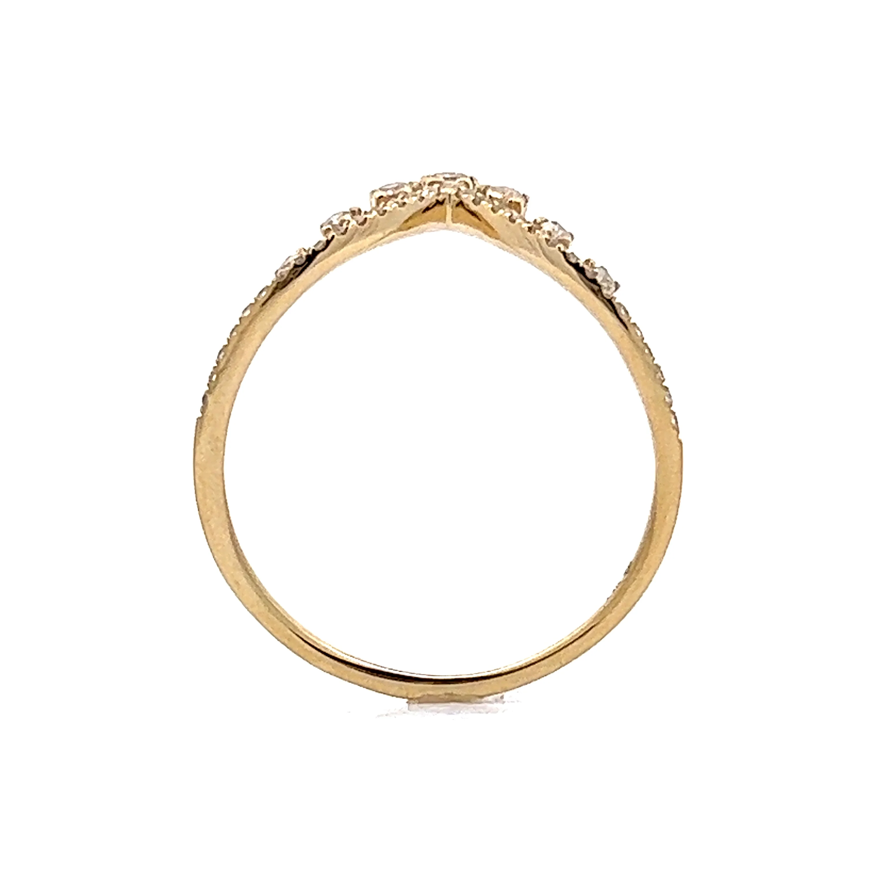 .22 Round Diamond Tiara Wedding Band in 14k Yellow Gold - Image 4