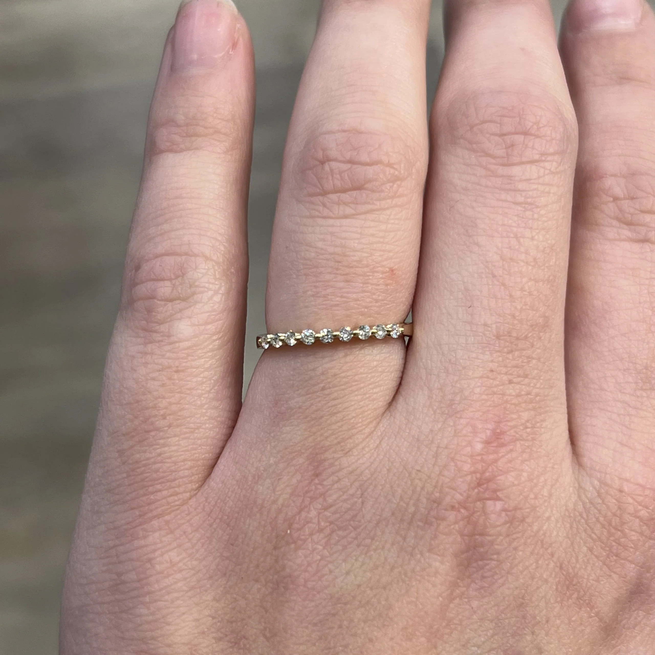 .22 Shared Prong Diamond Wedding Band in 14k Yellow Gold - Image 6