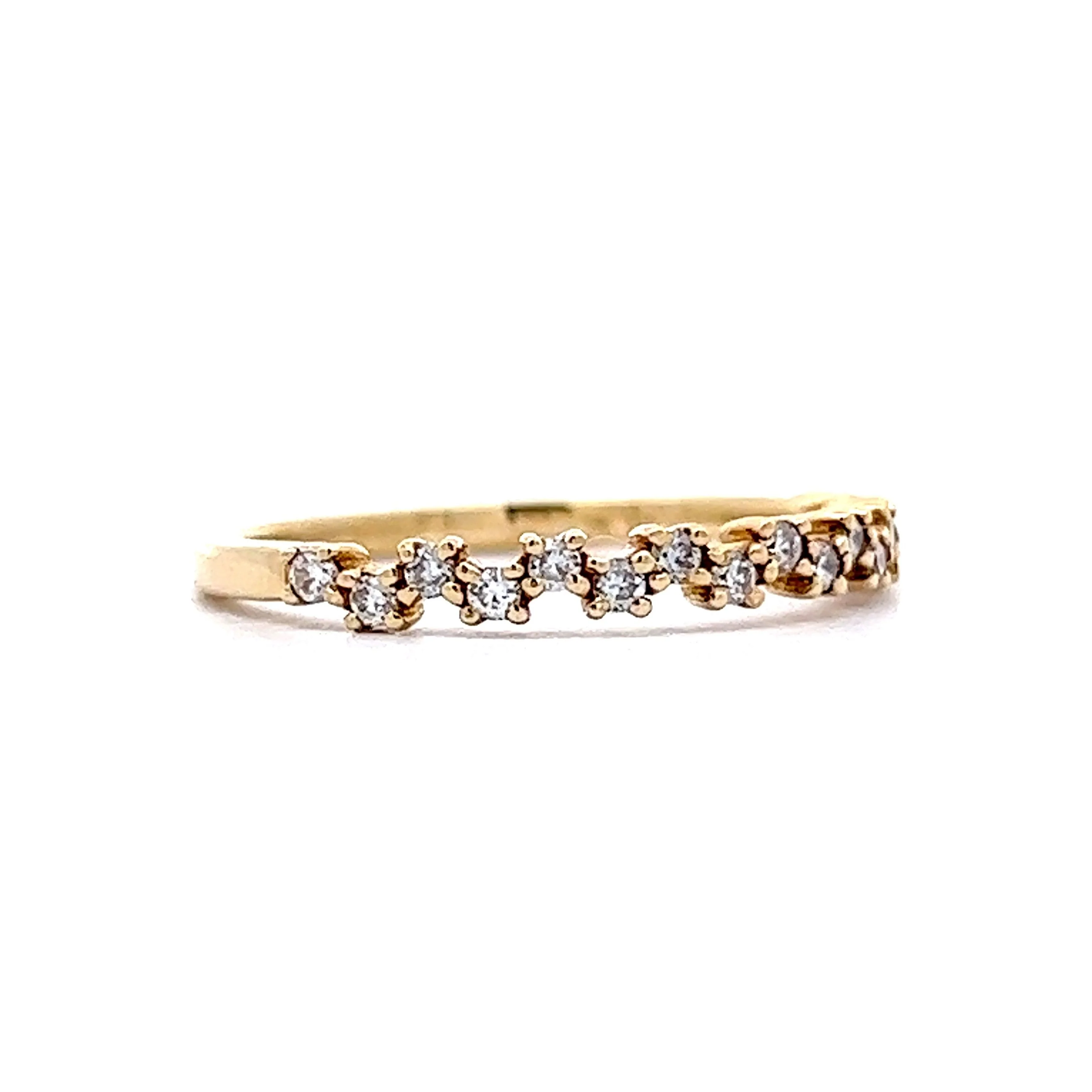 .22 Staggered Round Diamond Wedding Band in 14k Yellow Gold - Image 3