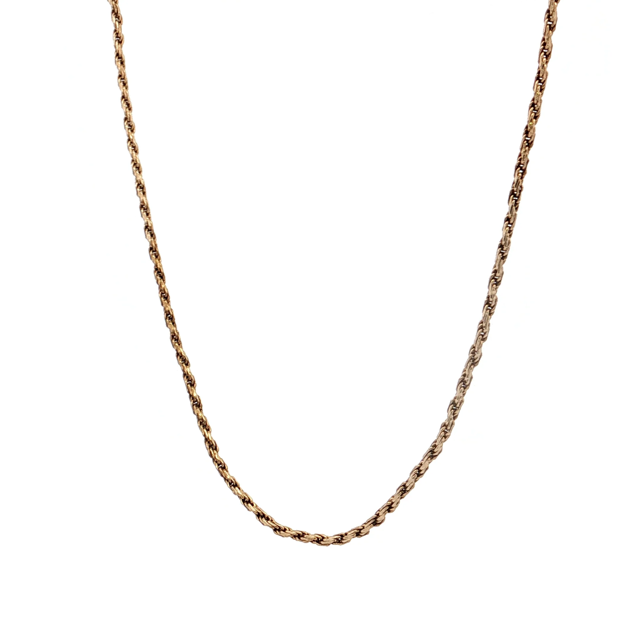 22" Twisted Textured Rope Chain Necklace 14k Yellow Gold - Image 2