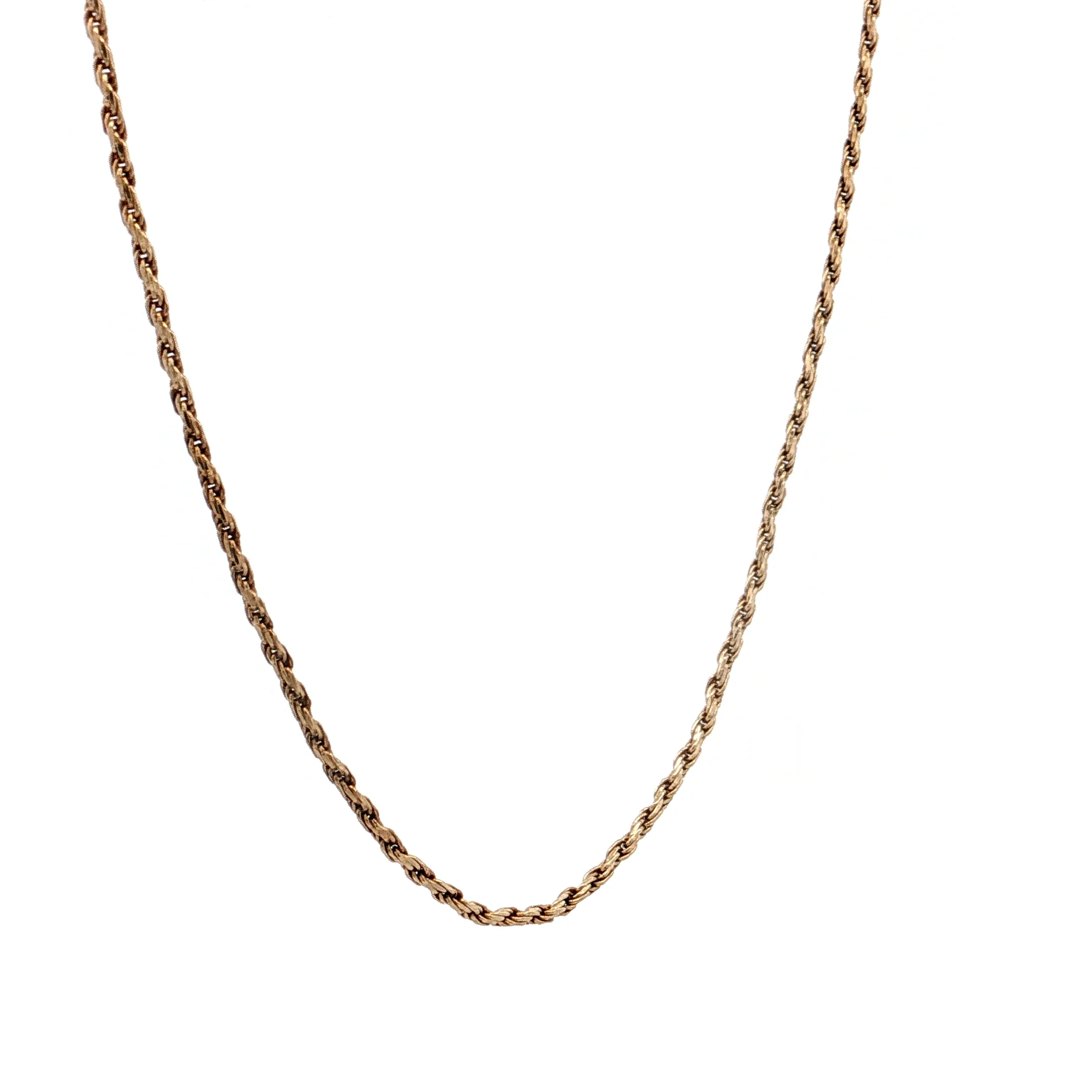 22" Twisted Textured Rope Chain Necklace 14k Yellow Gold - Image 3