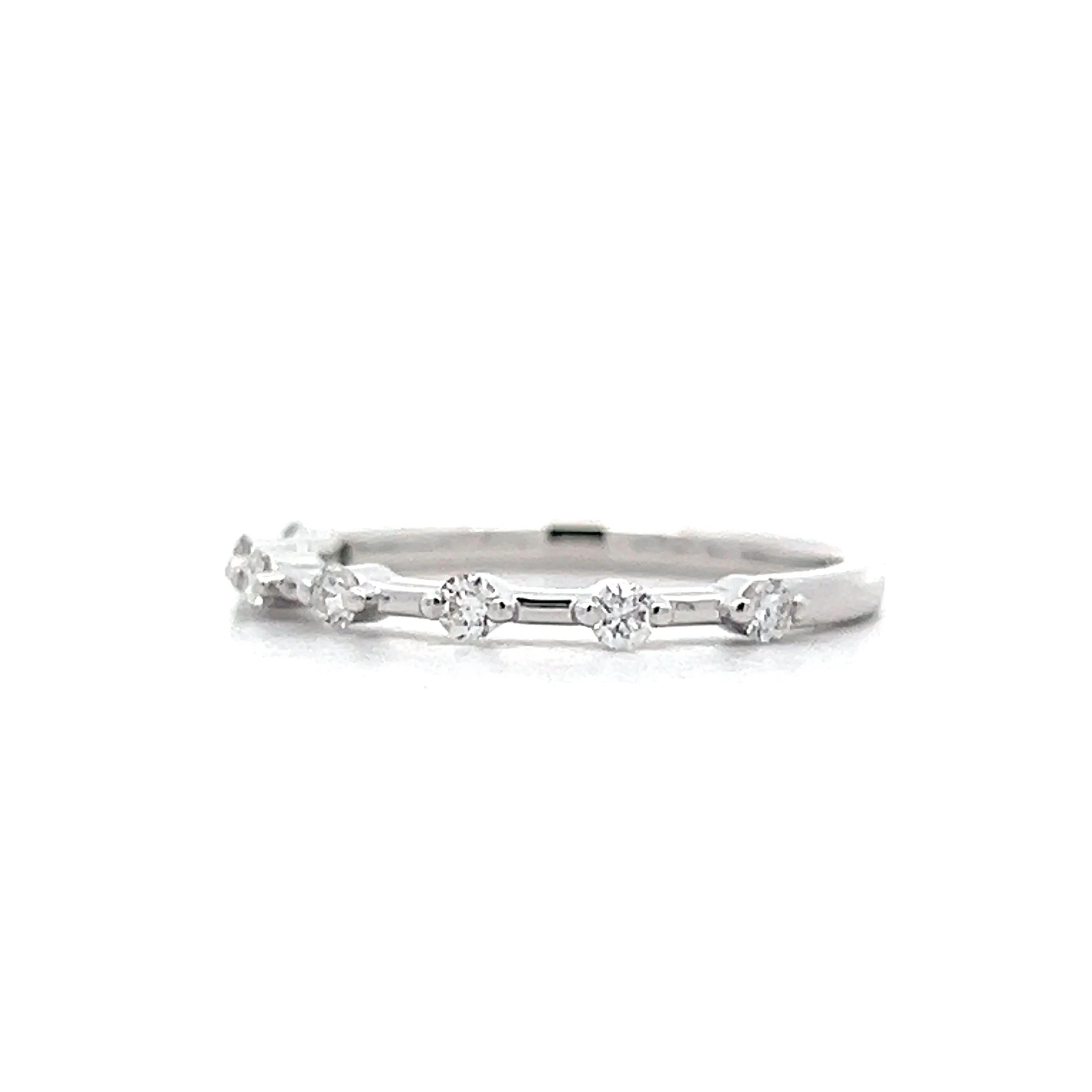 .22 Unique Diamond Stacking Band in 14k White Gold - Image 2