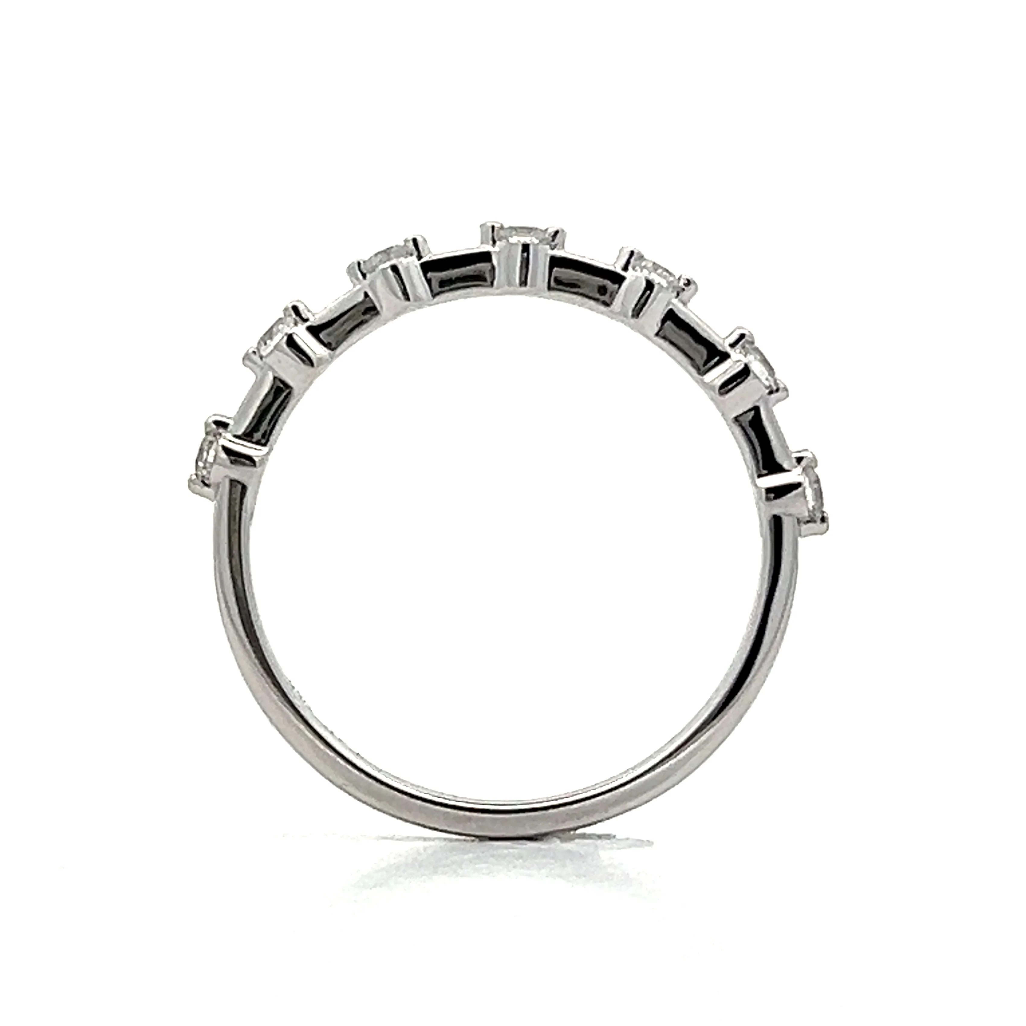 .22 Unique Diamond Stacking Band in 14k White Gold - Image 4