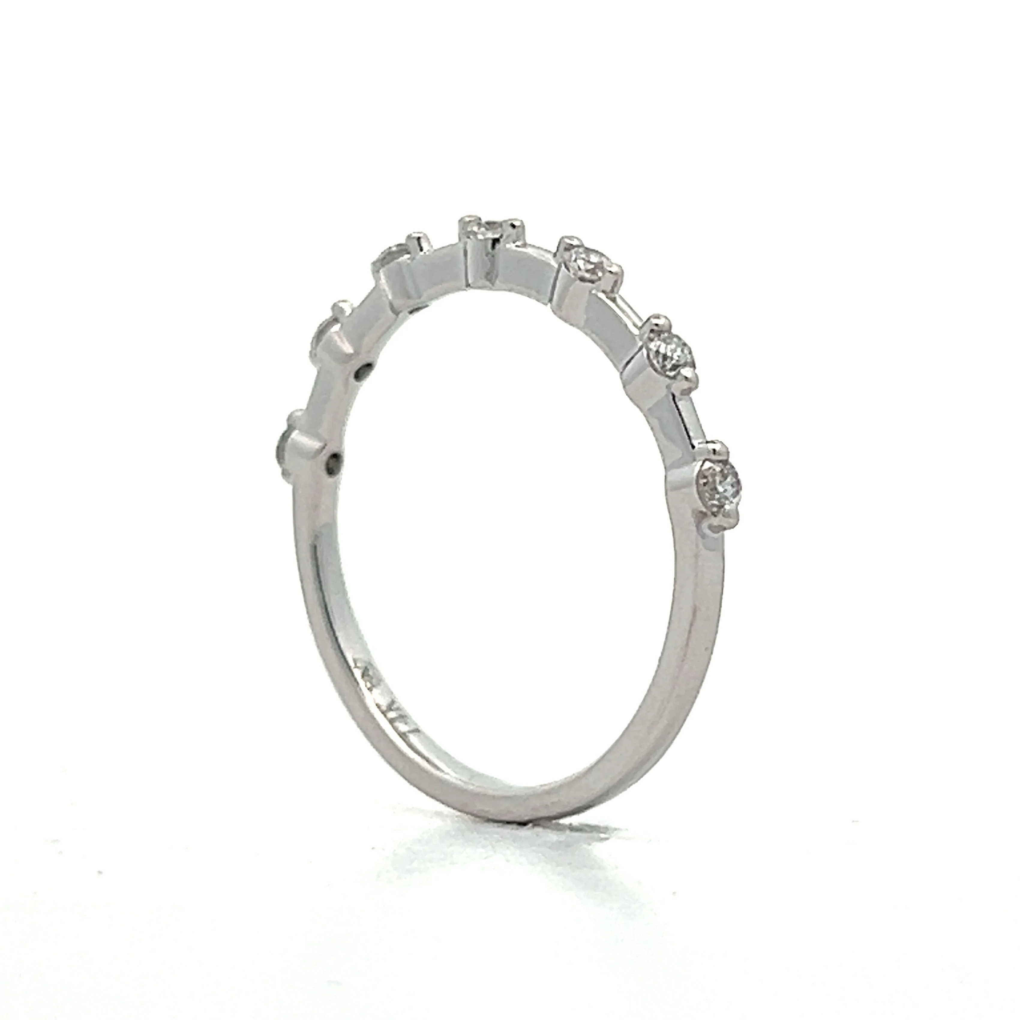 .22 Unique Diamond Stacking Band in 14k White Gold - Image 5