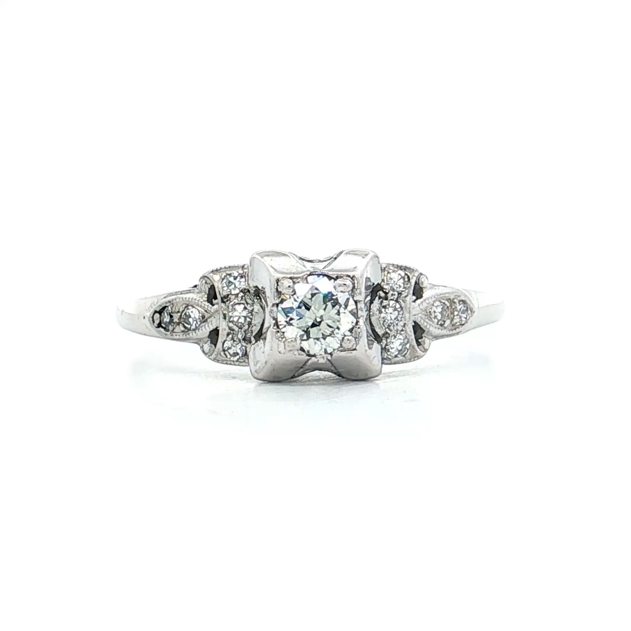 .22 Vintage Deco Diamond Engagement Ring 18k