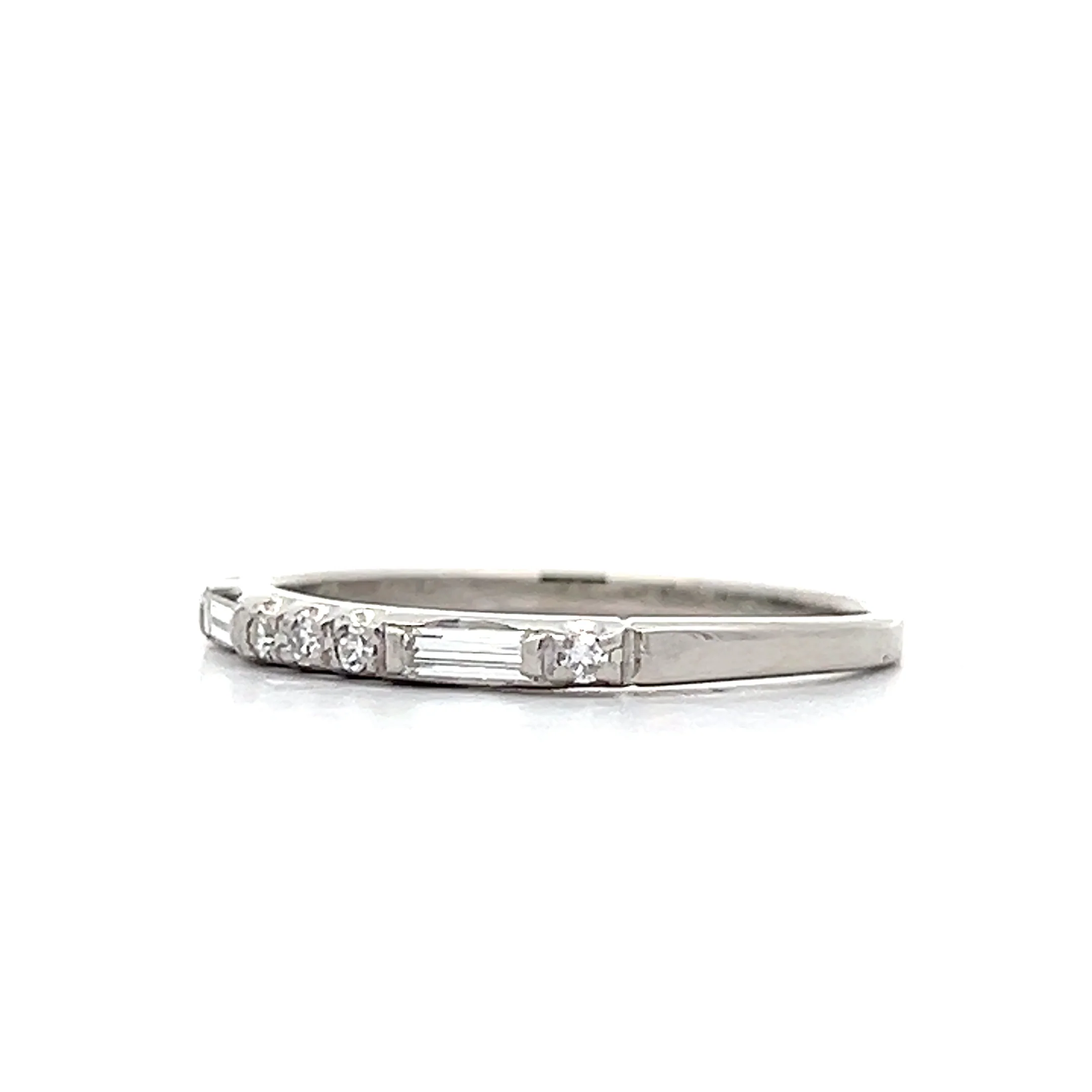 .22 Vintage Mid-Century Diamond Band in Platinum - Image 2