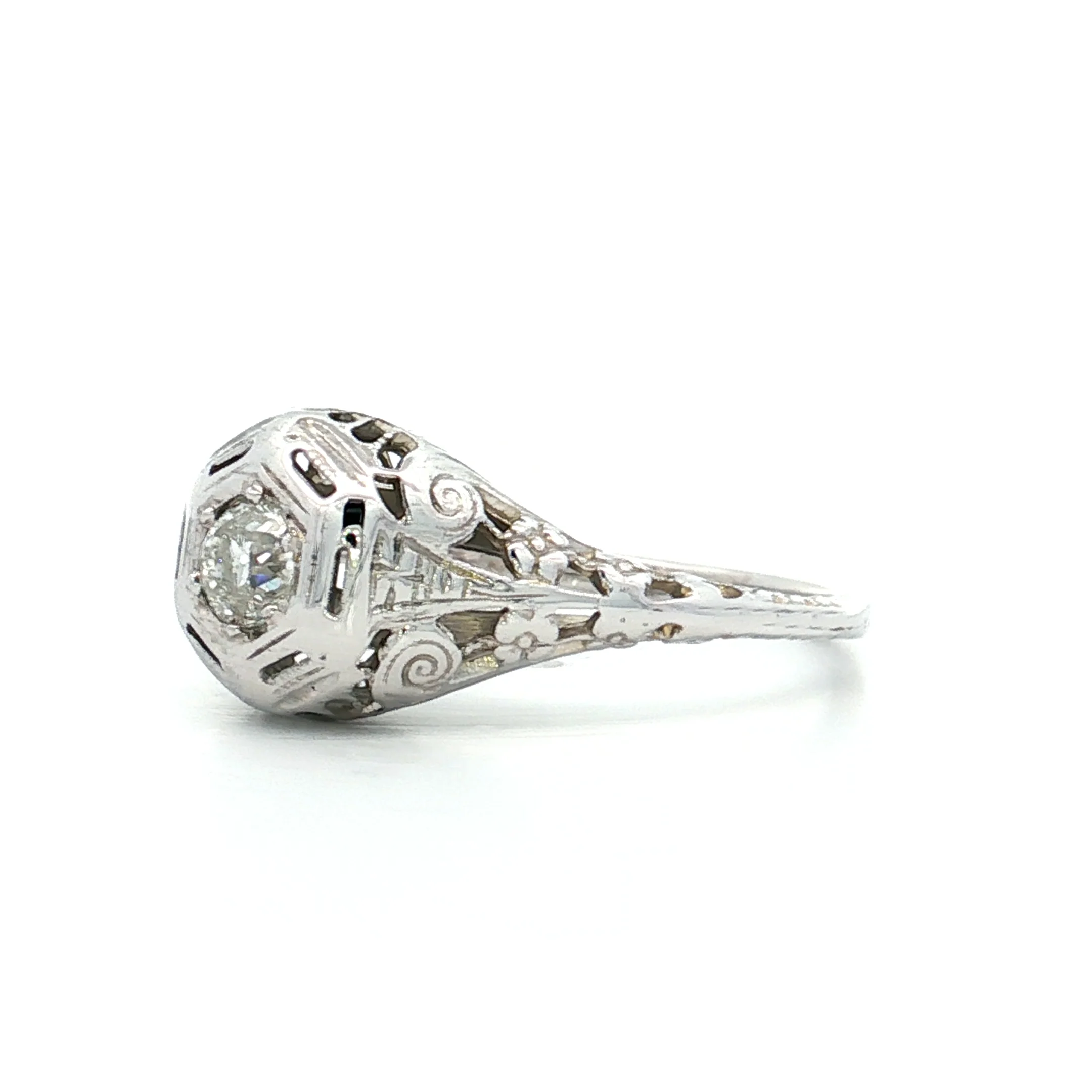 .23 Antique Old European Diamond Engagement Ring 18k - Image 2