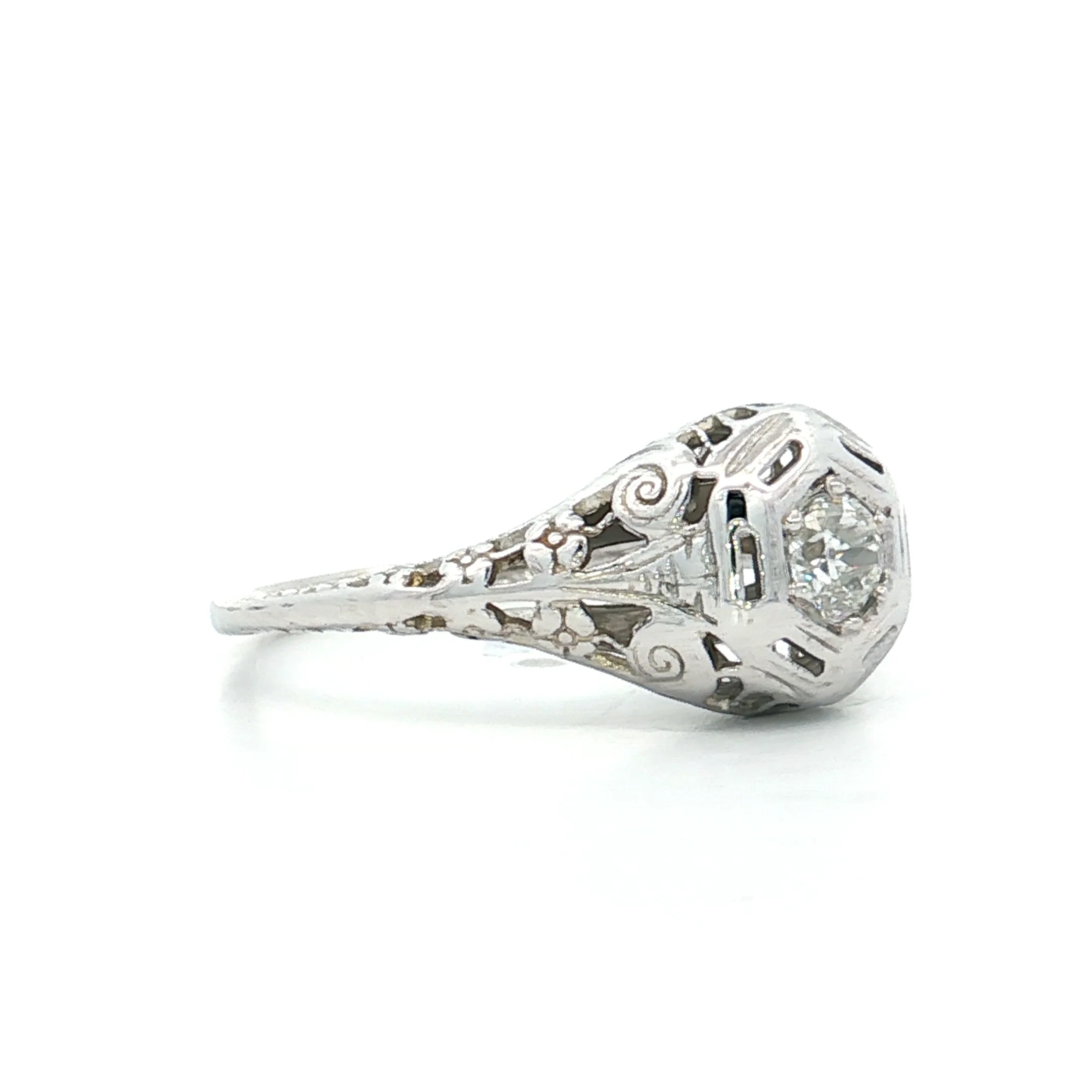 .23 Antique Old European Diamond Engagement Ring 18k - Image 3