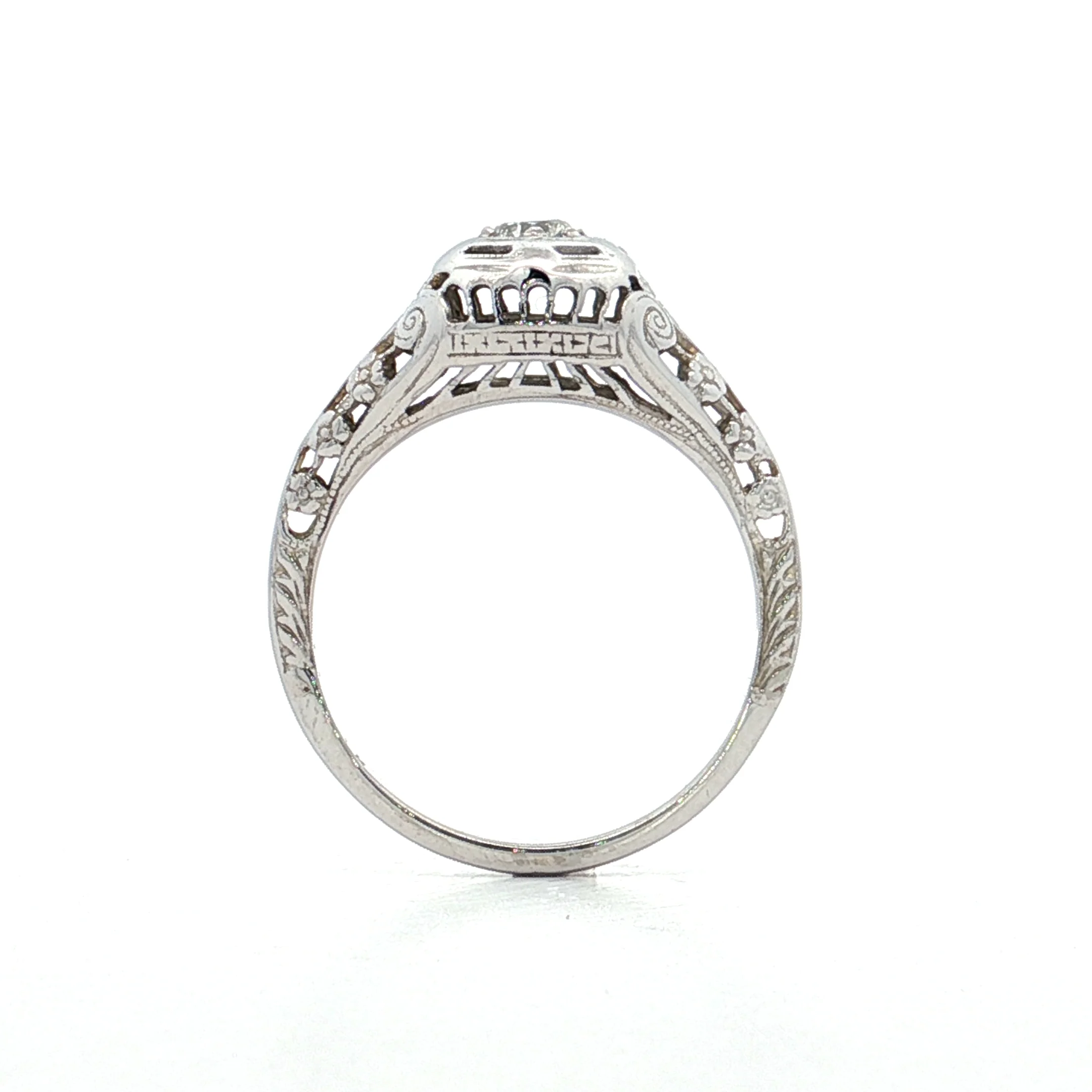 .23 Antique Old European Diamond Engagement Ring 18k - Image 4