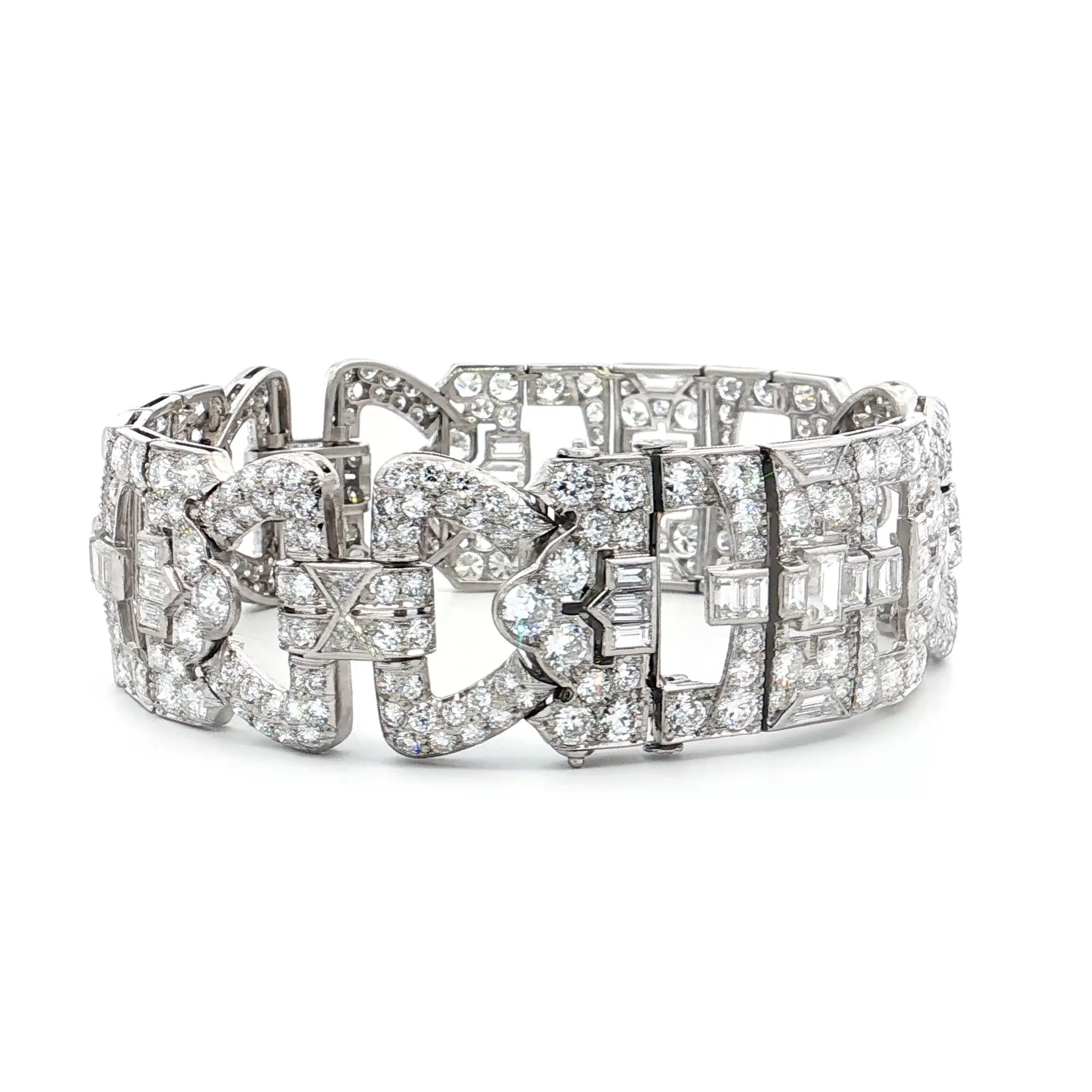 23 Carat Antique Art Deco Diamond Bracelet Platinum - Image 4