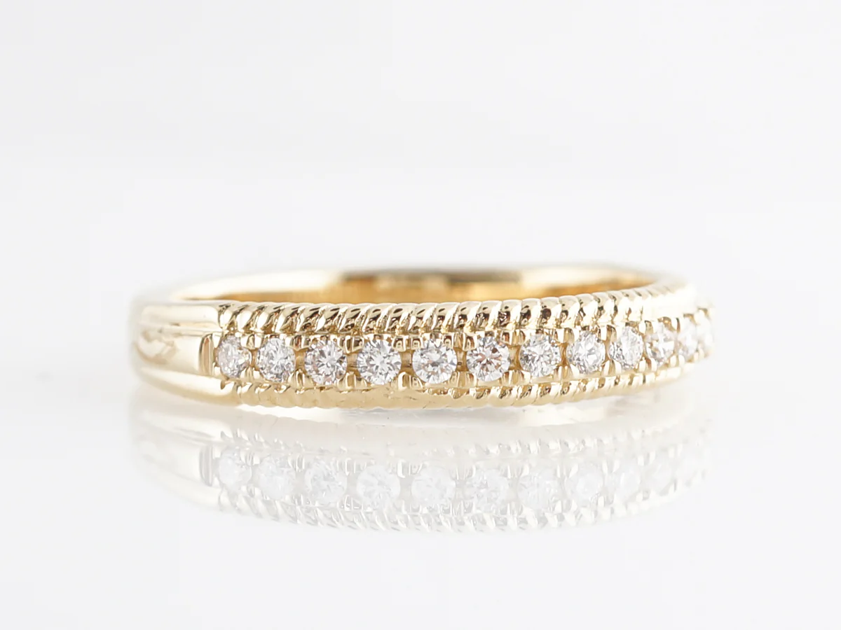 .23 Carat Round Diamond Wedding Band Yellow Gold - Image 3