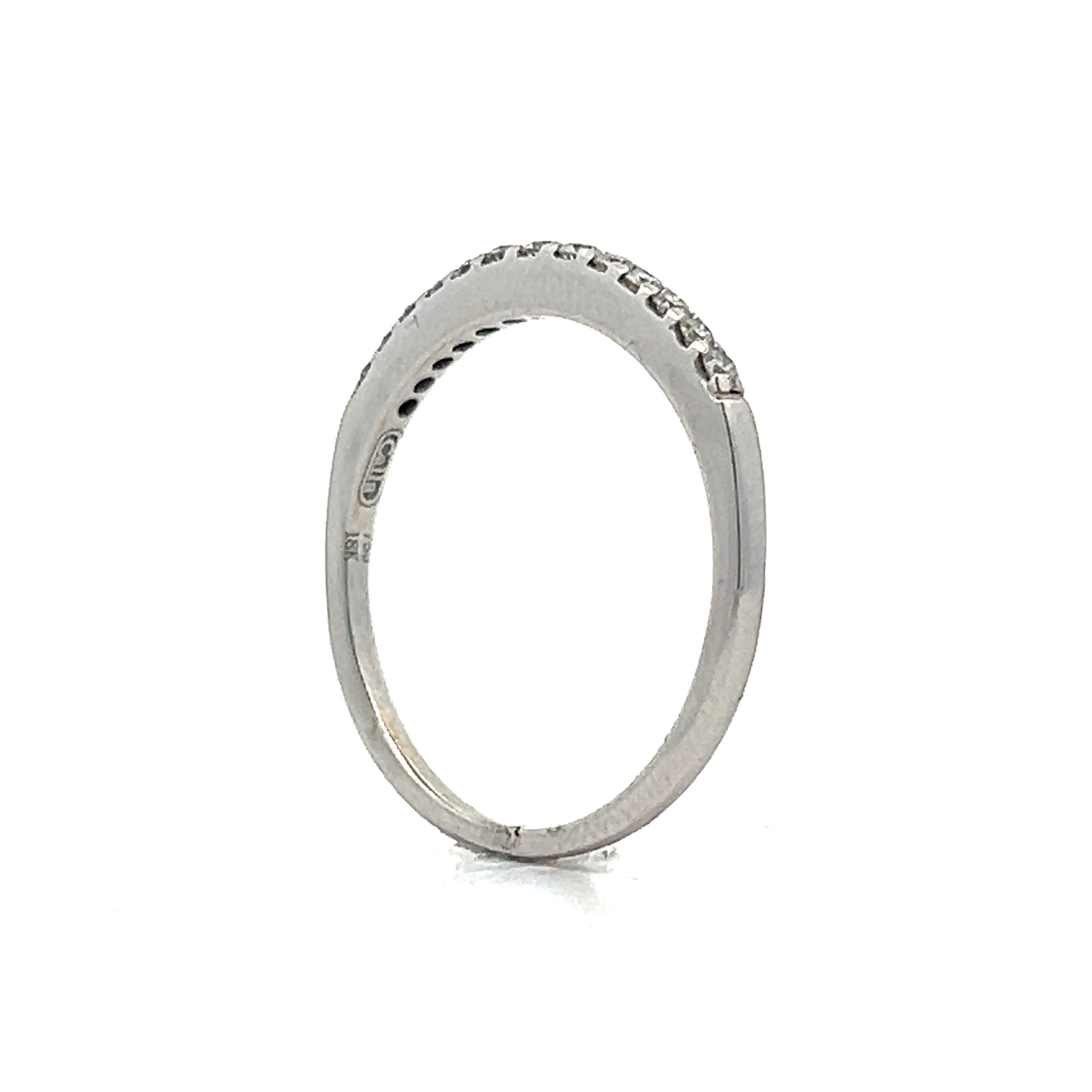 .23 Classic Round Diamond Wedding Band in 18k White Gold - Image 5