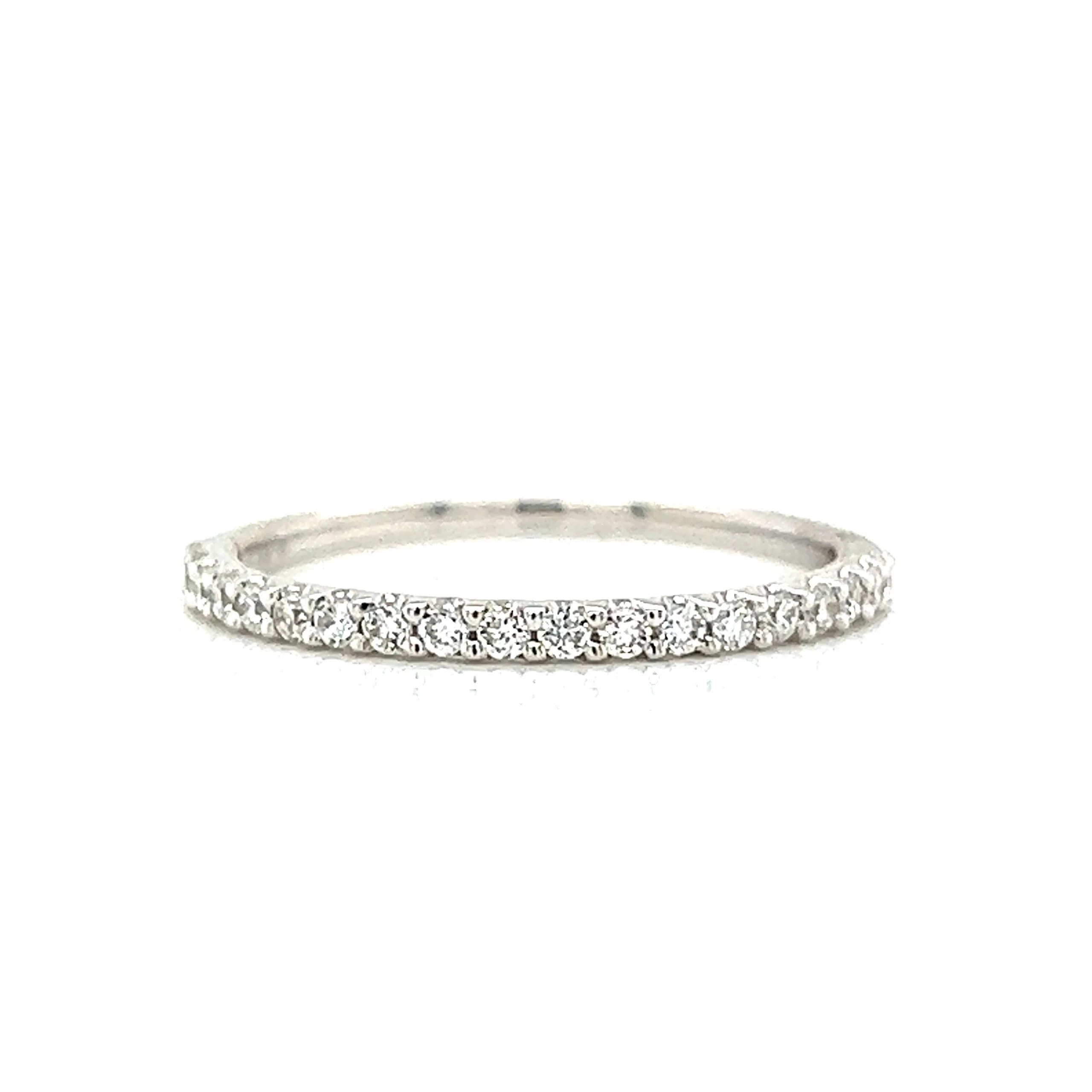 .23 Diamond Half Eternity Wedding Band in 14k White Gold