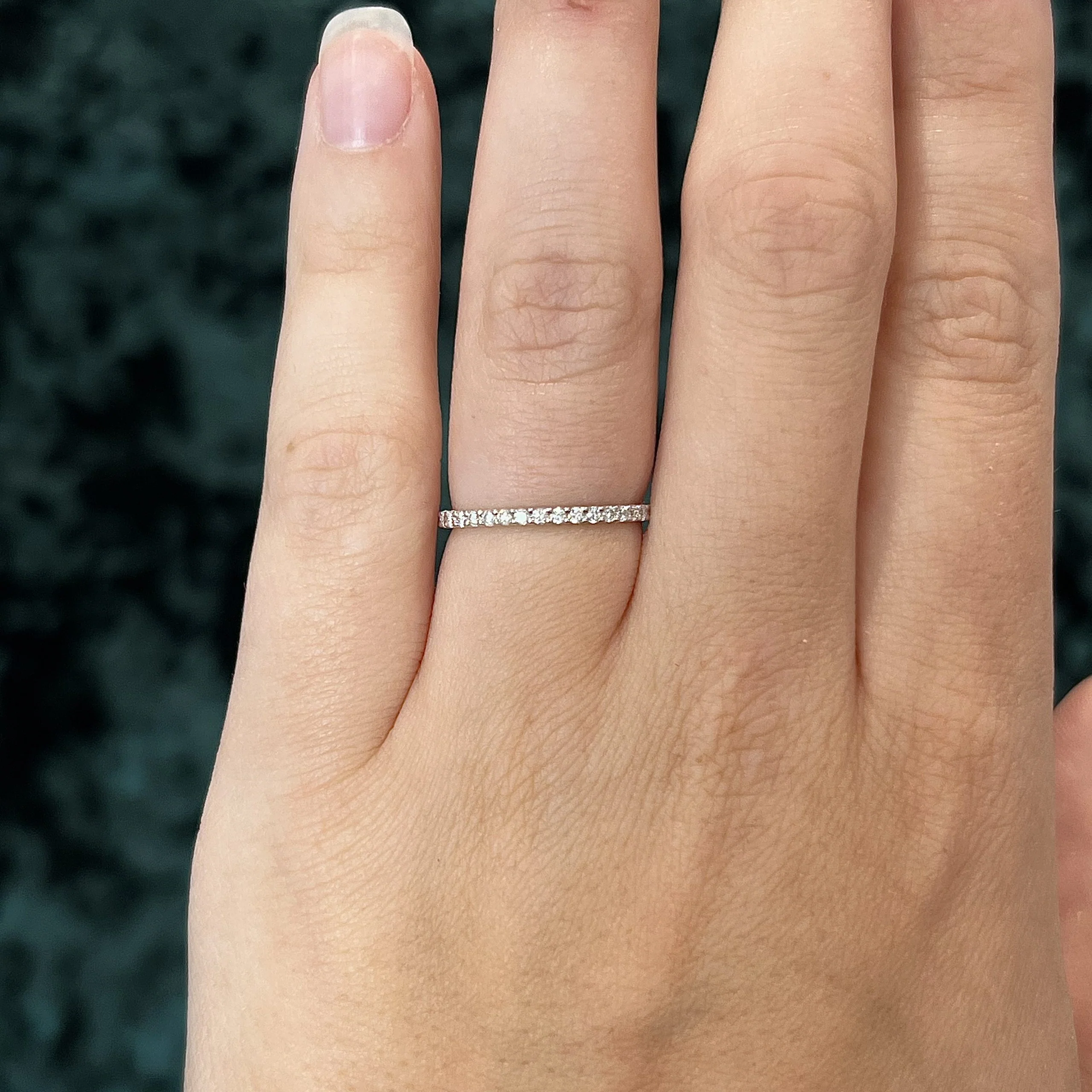 .23 Diamond Half Eternity Wedding Band in 14k White Gold - Image 6