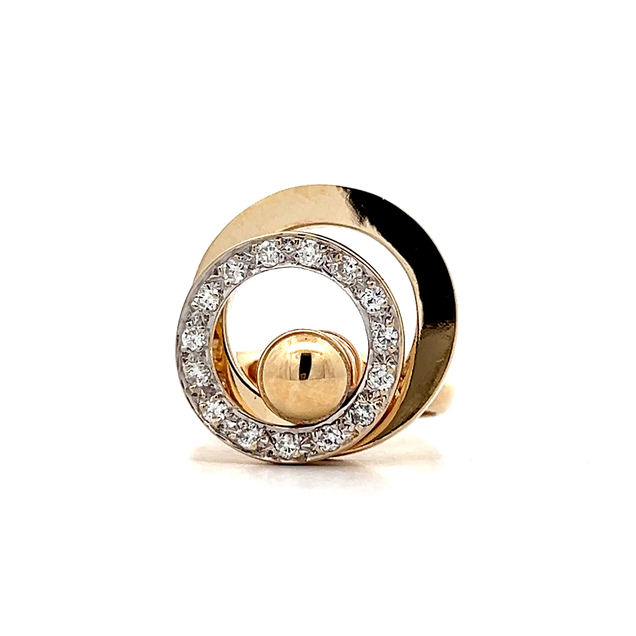 .23 Diamond Spinning Ring in 14k Yellow Gold