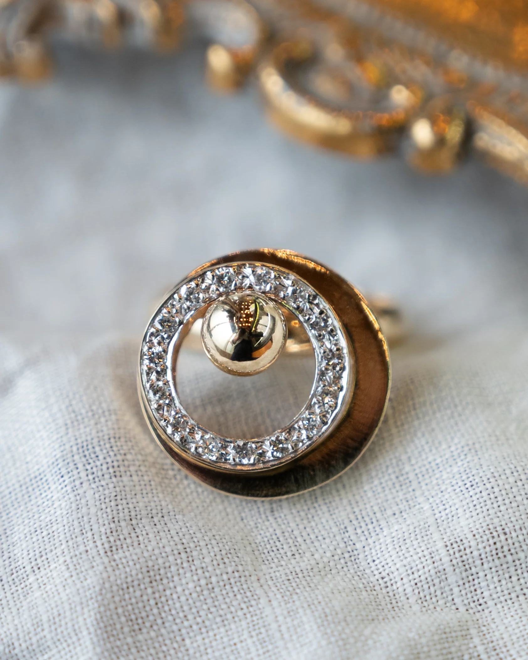 .23 Diamond Spinning Ring in 14k Yellow Gold - Image 6