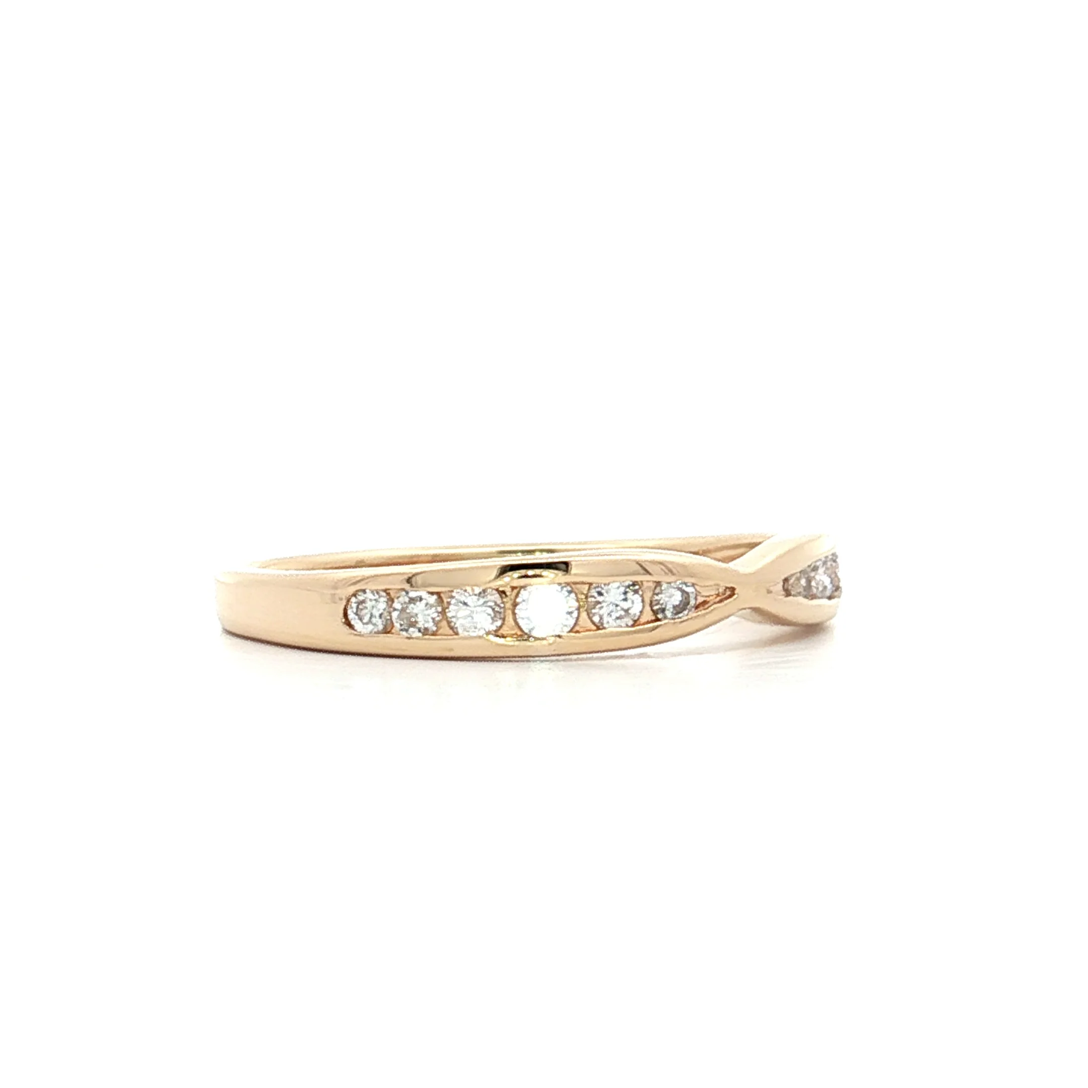 .23 Diamond Stacking Wedding Band 14k Yellow Gold - Image 3