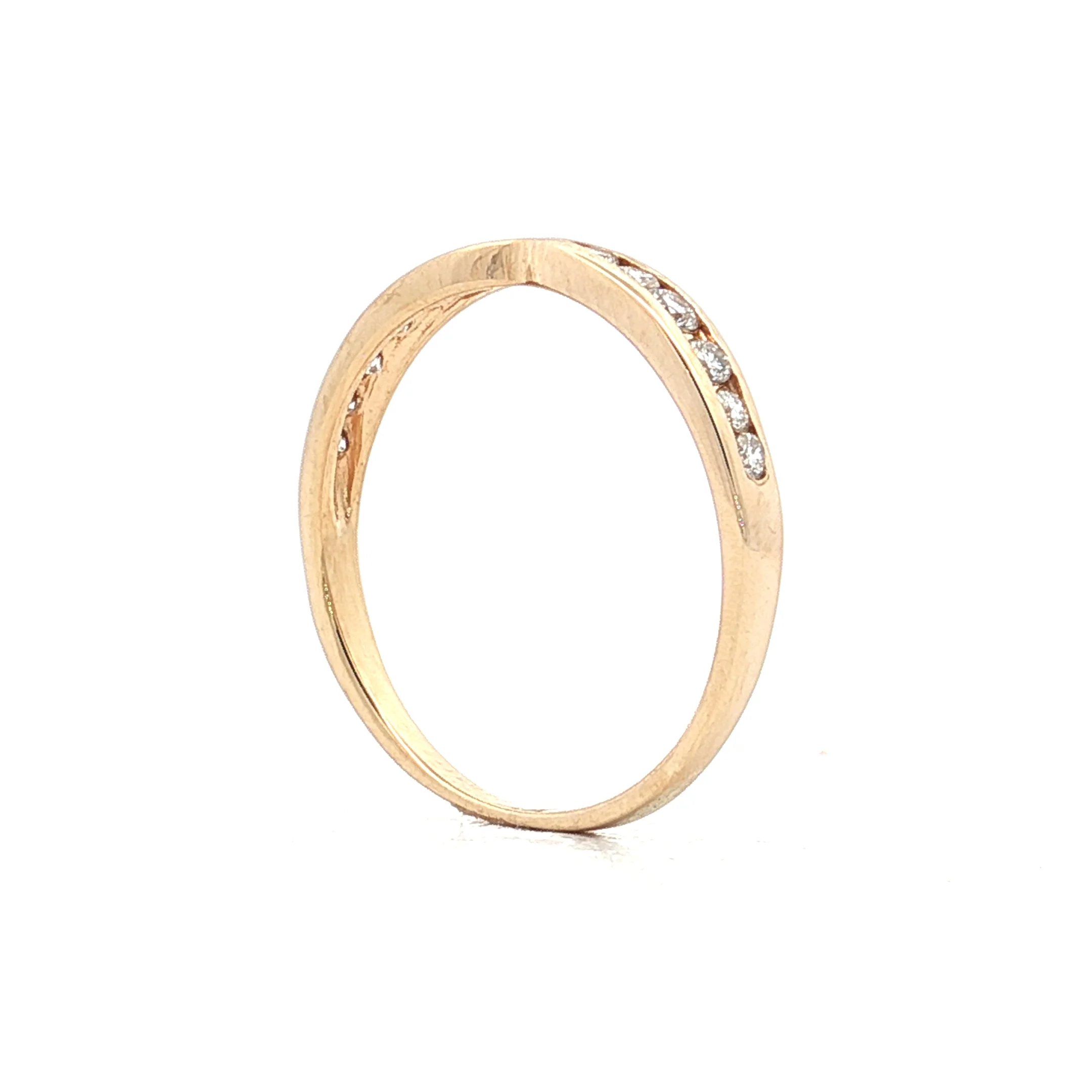 .23 Diamond Stacking Wedding Band 14k Yellow Gold - Image 5