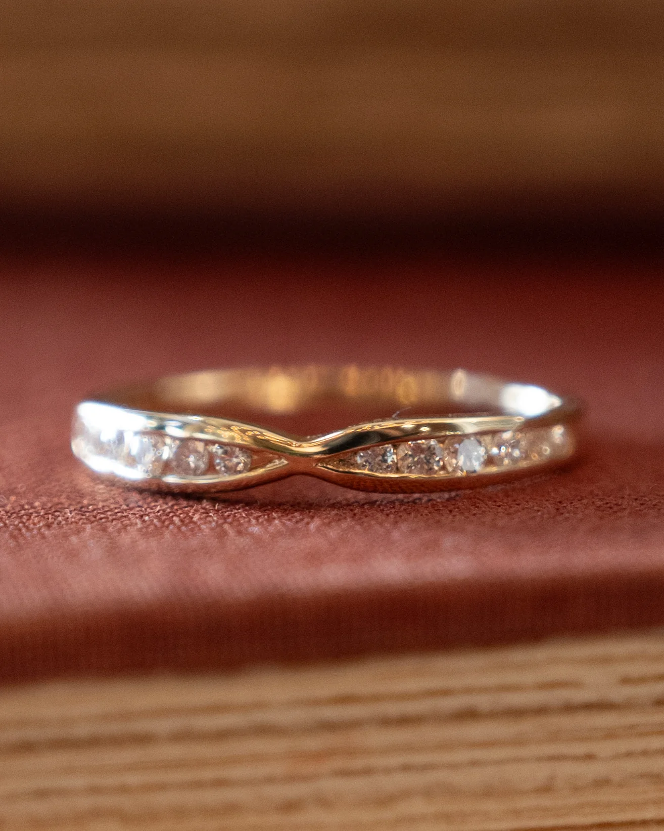 .23 Diamond Stacking Wedding Band 14k Yellow Gold - Image 6