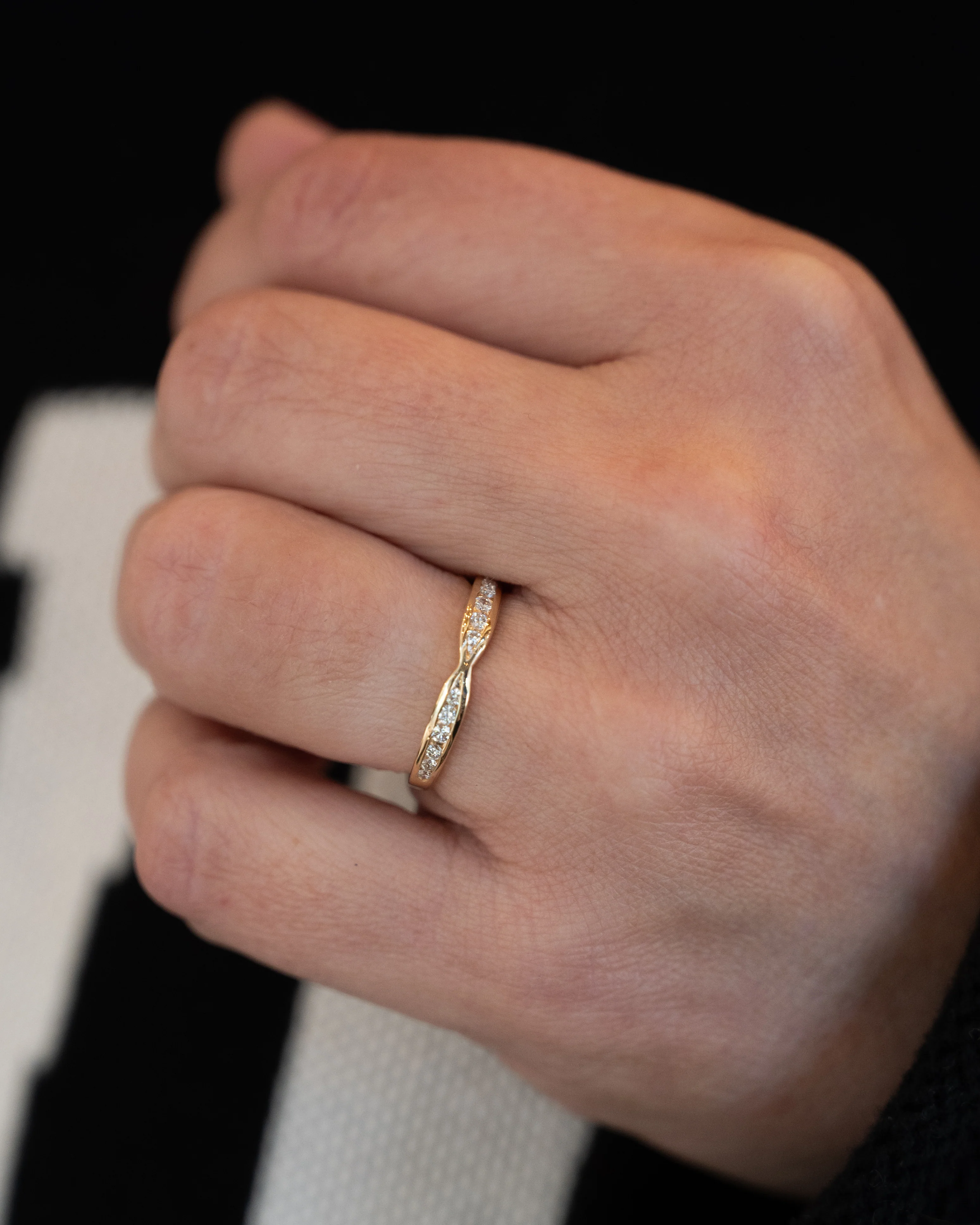 .23 Diamond Stacking Wedding Band 14k Yellow Gold - Image 7
