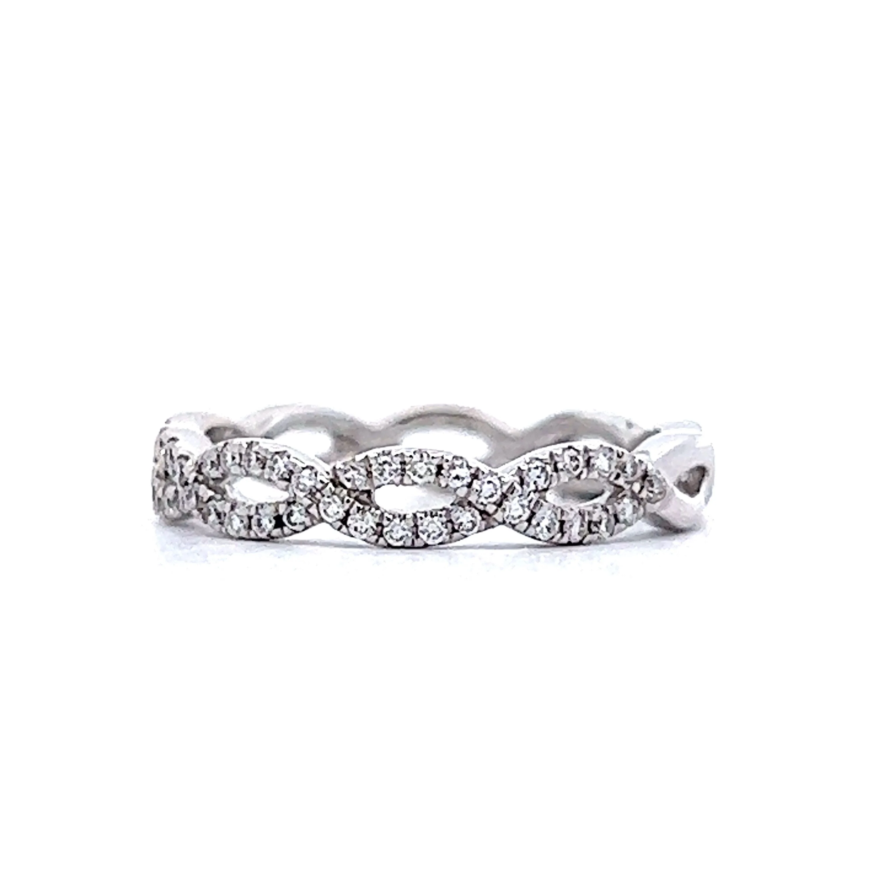.23 Geometric Diamond Wedding Band in 14k White Gold - Image 2