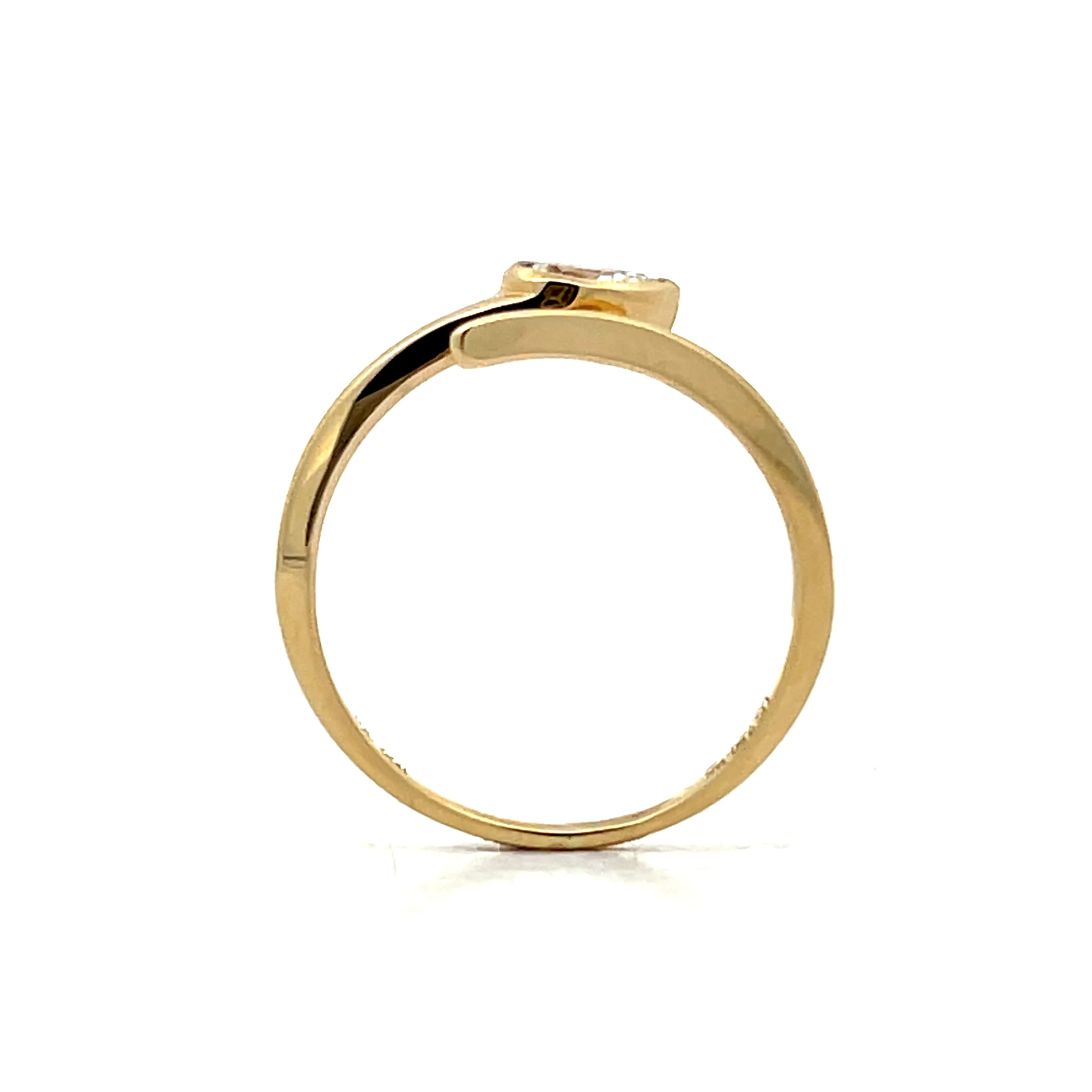 .23 Pear Diamond Snake Ring in 14k Yellow Gold - Image 4