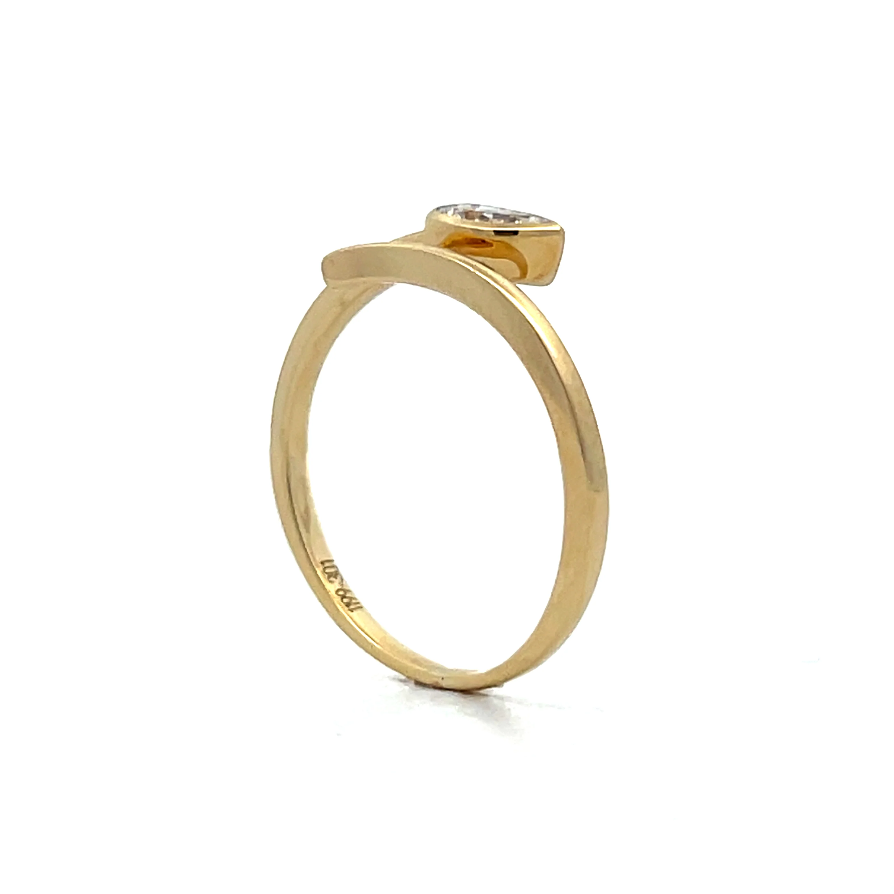 .23 Pear Diamond Snake Ring in 14k Yellow Gold - Image 5