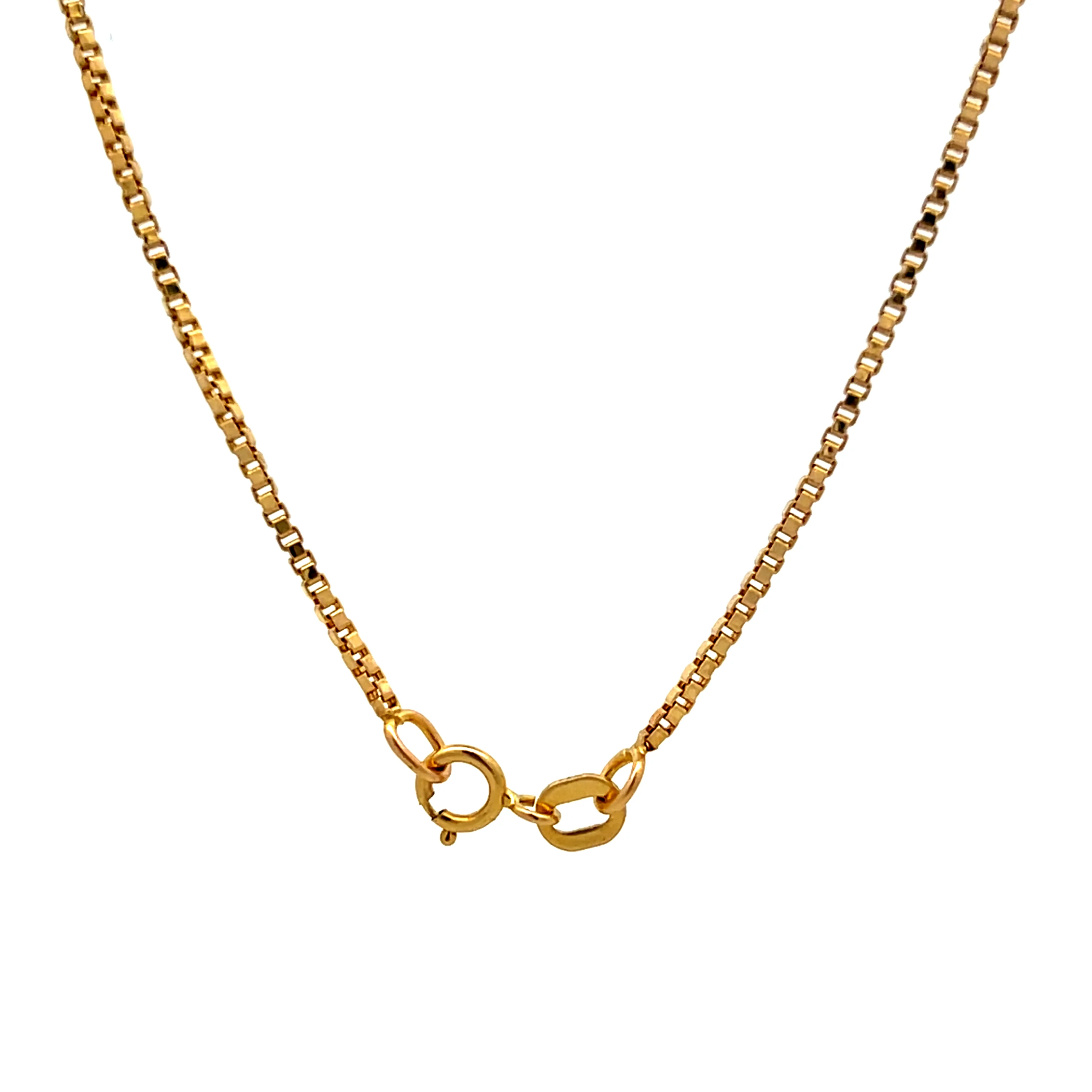 23" Square Link Box Chain Necklace 14k Yellow Gold - Image 4