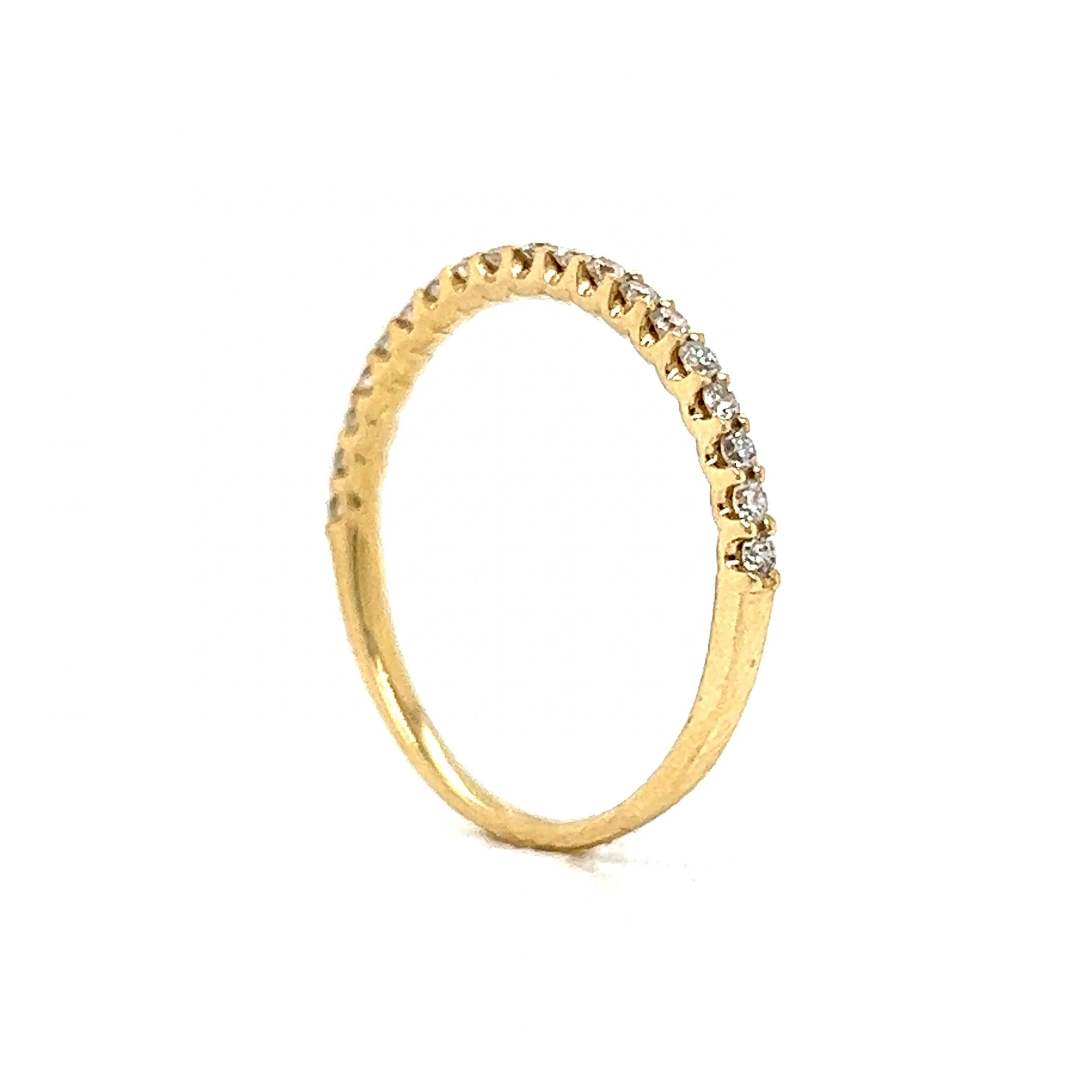 .23 Thin Diamond Wedding Band in 14k Yellow Gold - Image 5