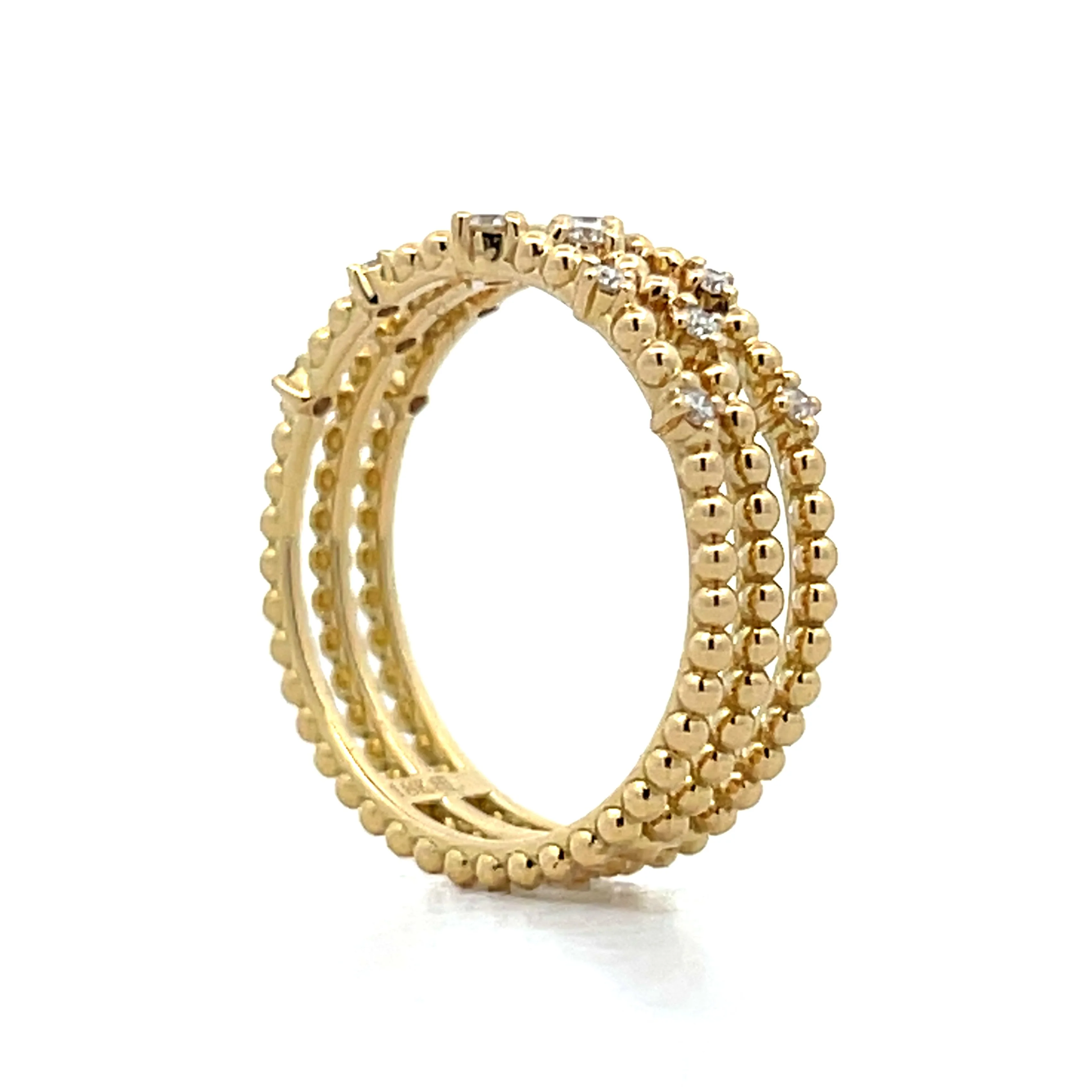 .23 Triple Stacked Diamond Ring in 18k Yellow Gold - Image 5