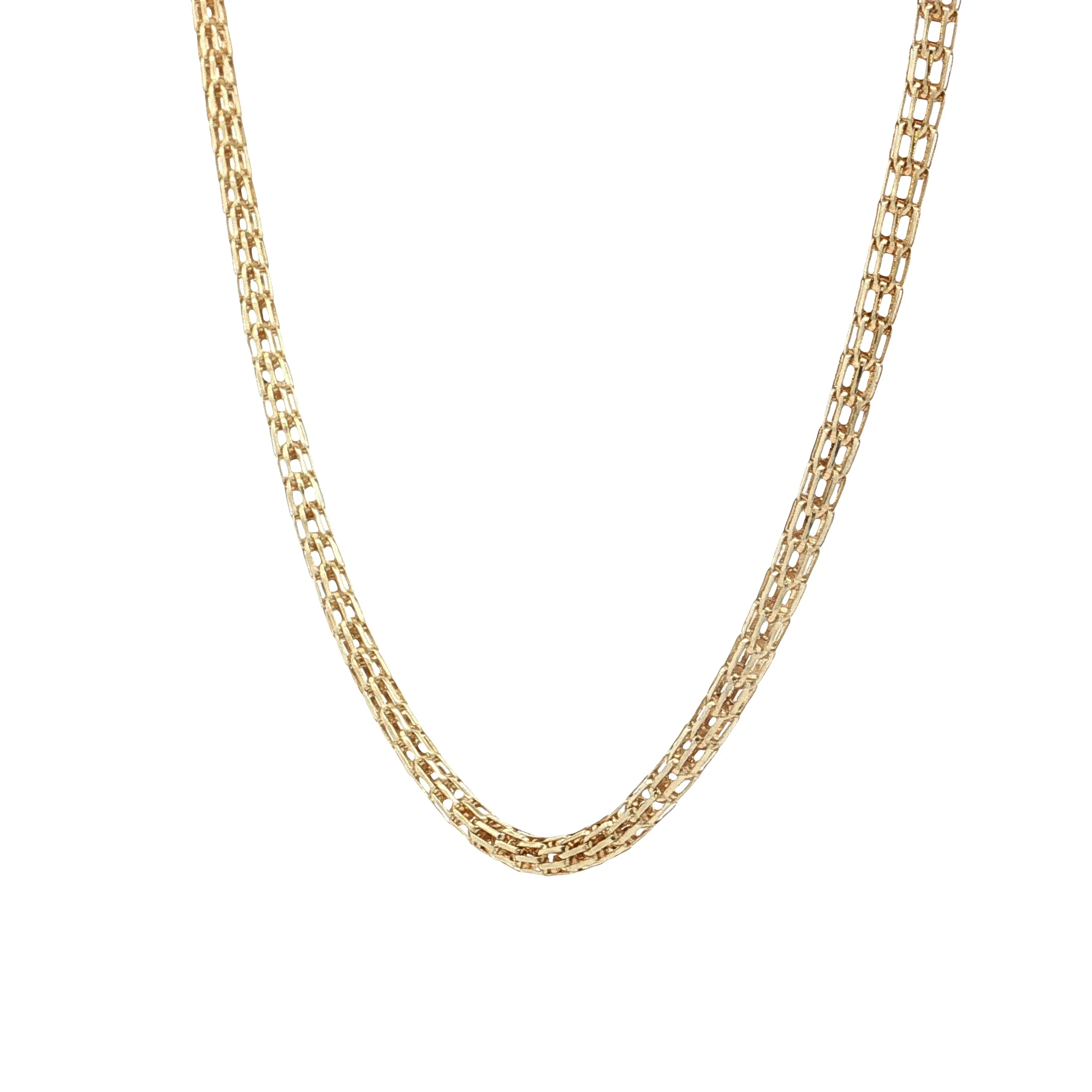 23" Woven Lattice Link Necklace 14k Yellow Gold - Image 2
