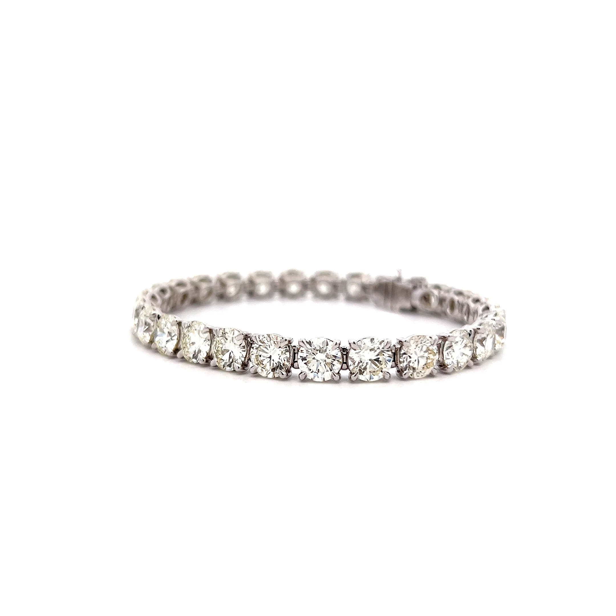 24.39 Round Brilliant Diamond Tennis Bracelet in 18k - Image 2