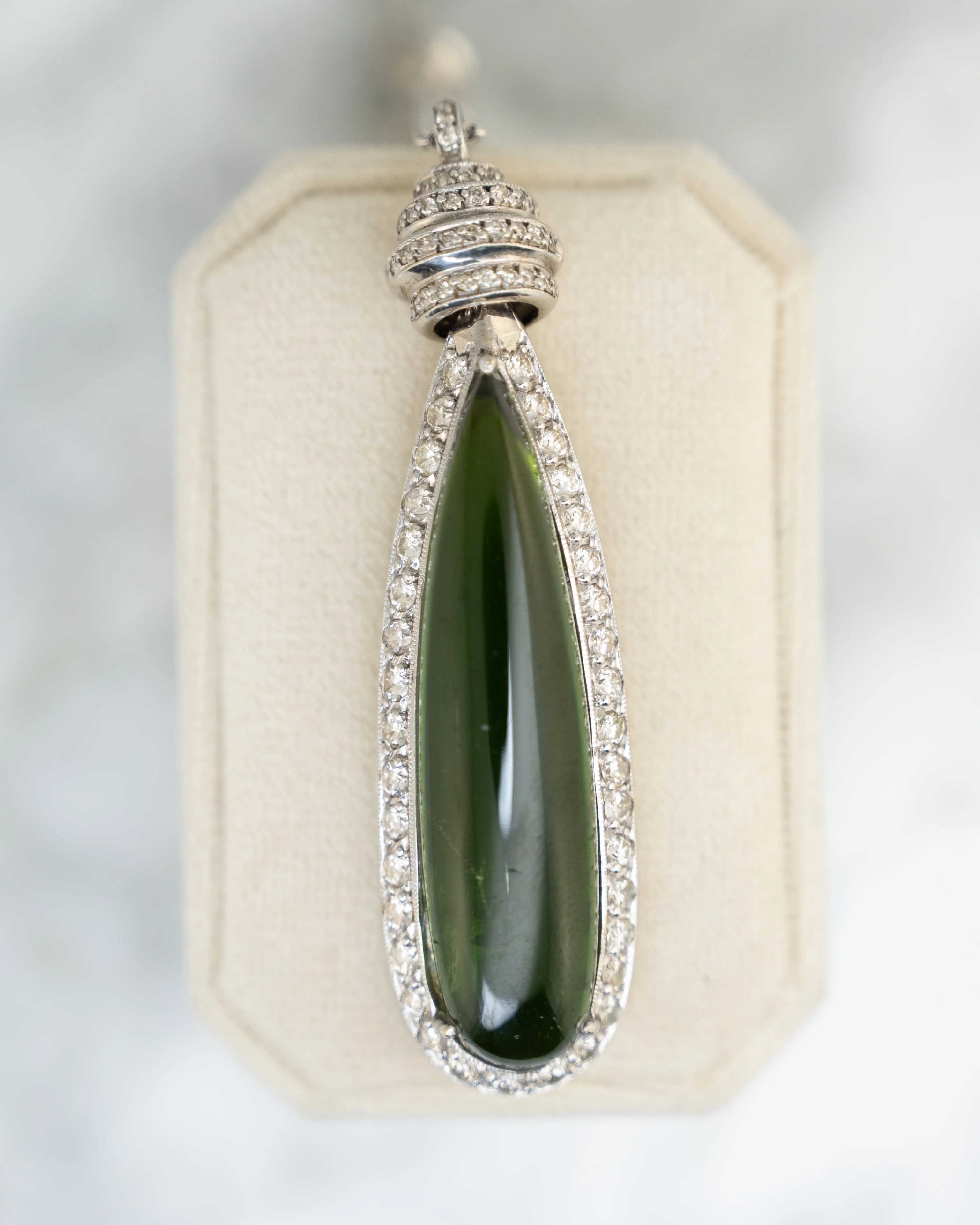 24.80 Pear Cabochon Tourmaline Necklace in 18k - Image 5