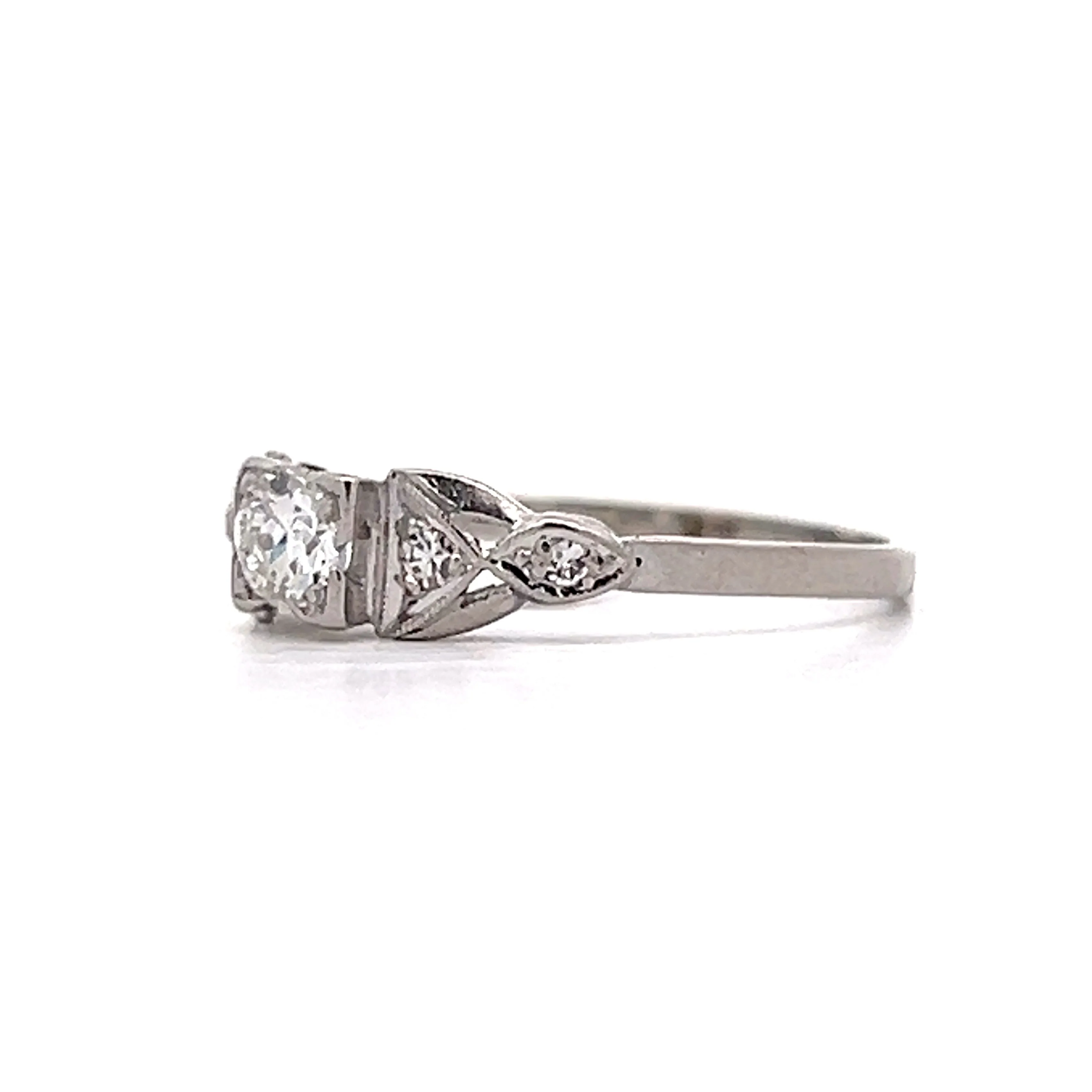 .24 Antique Deco Geometric Engagement Ring in Platinum - Image 2
