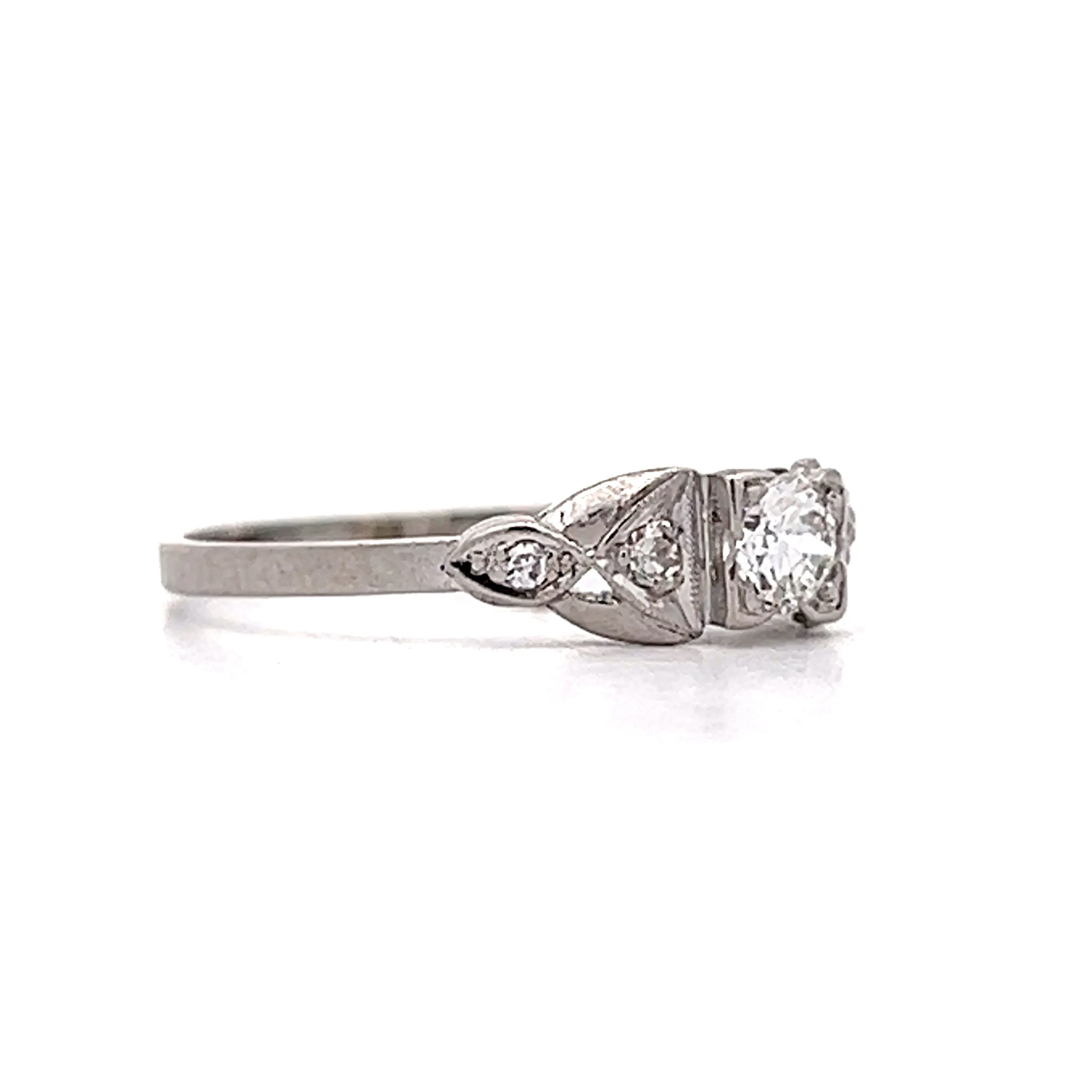 .24 Antique Deco Geometric Engagement Ring in Platinum - Image 3