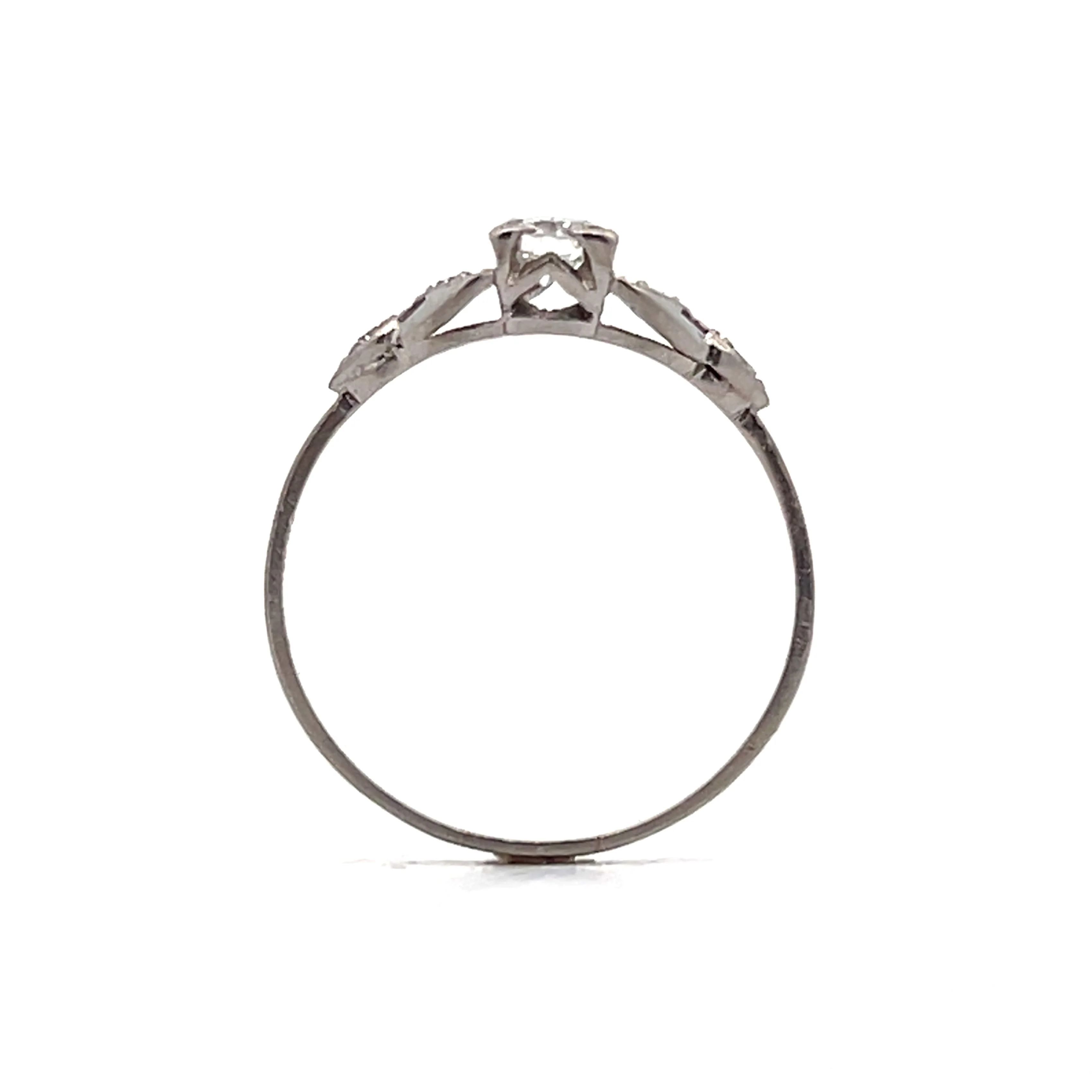 .24 Antique Deco Geometric Engagement Ring in Platinum - Image 4