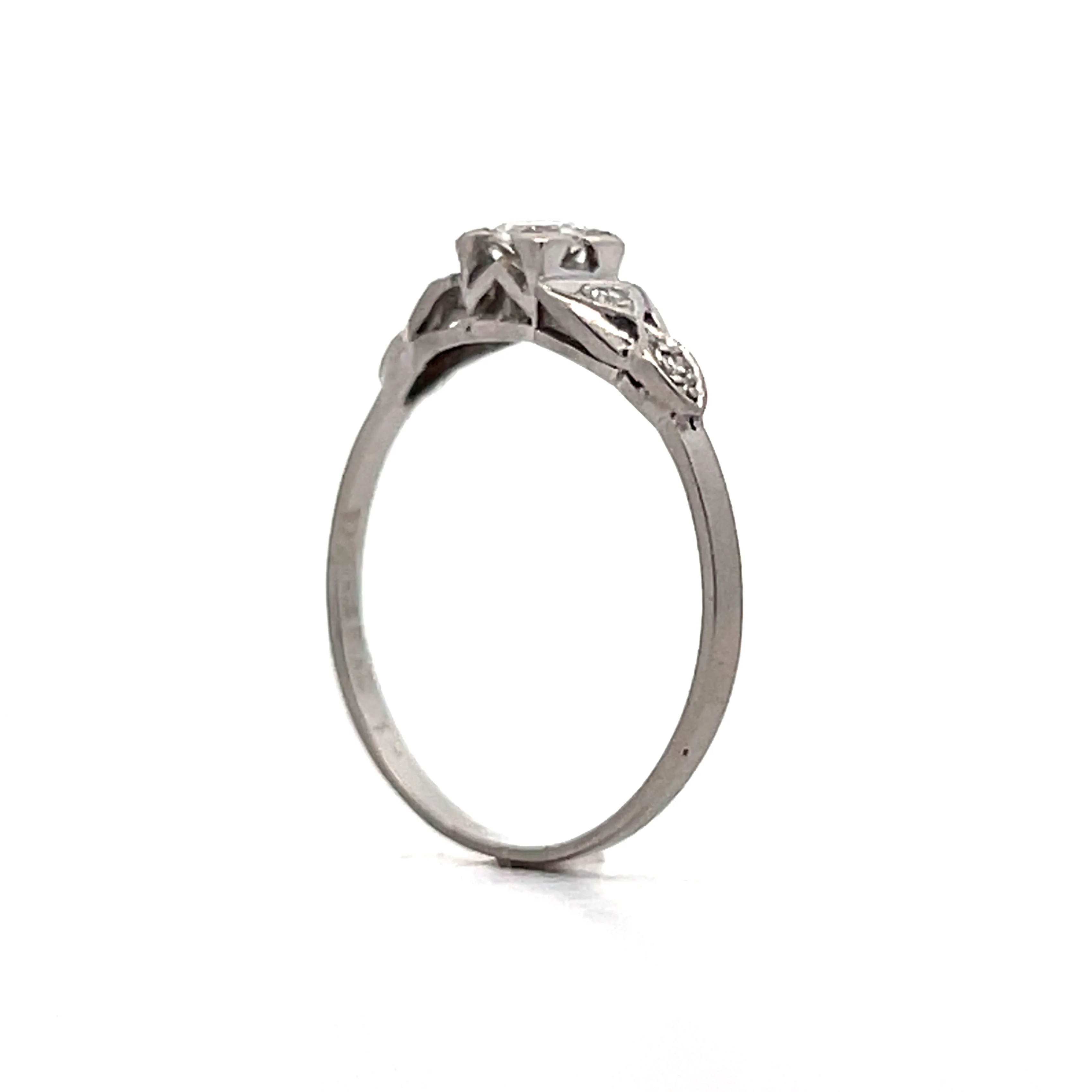 .24 Antique Deco Geometric Engagement Ring in Platinum - Image 5