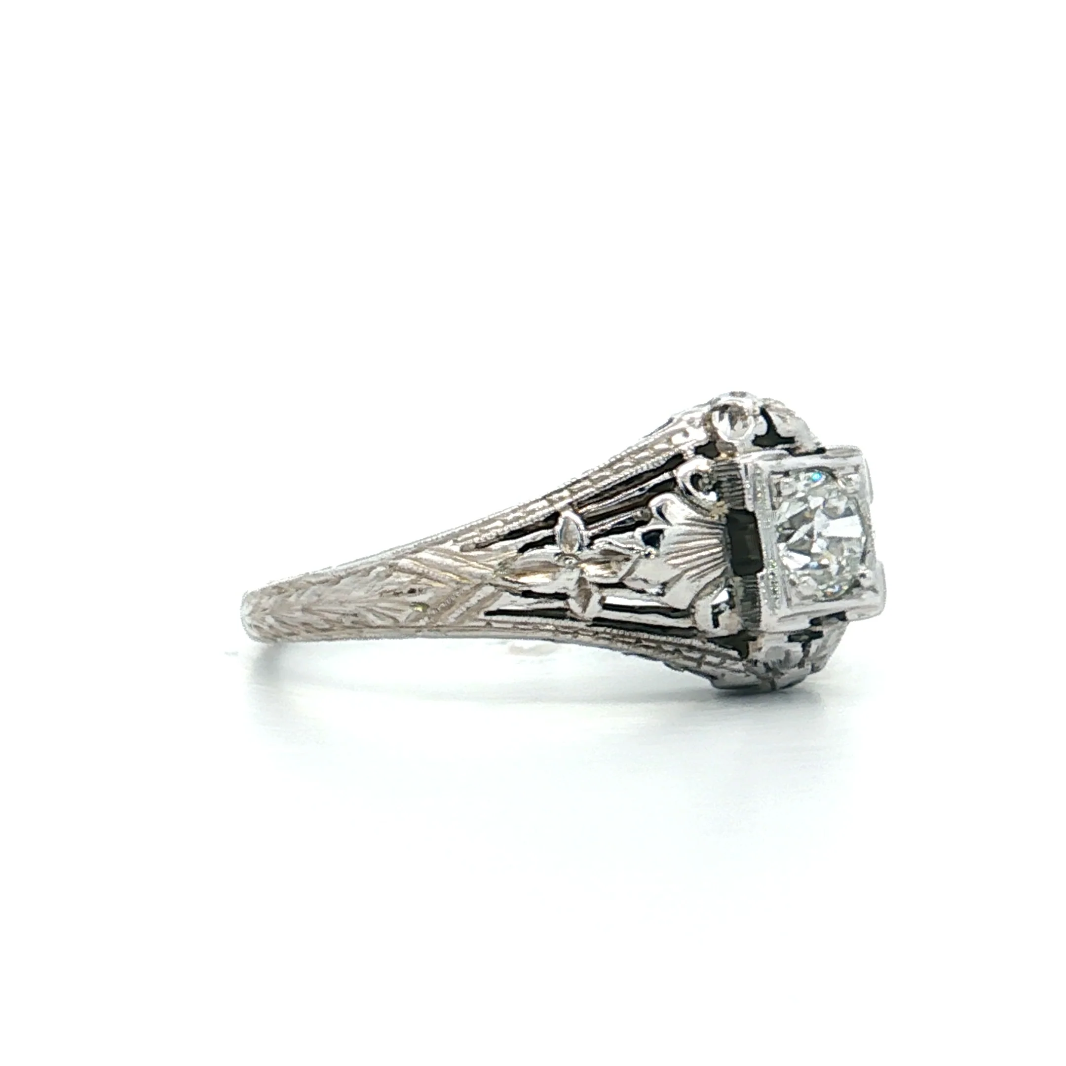 .24 Antique European Diamond Engagement Ring 18k - Image 3